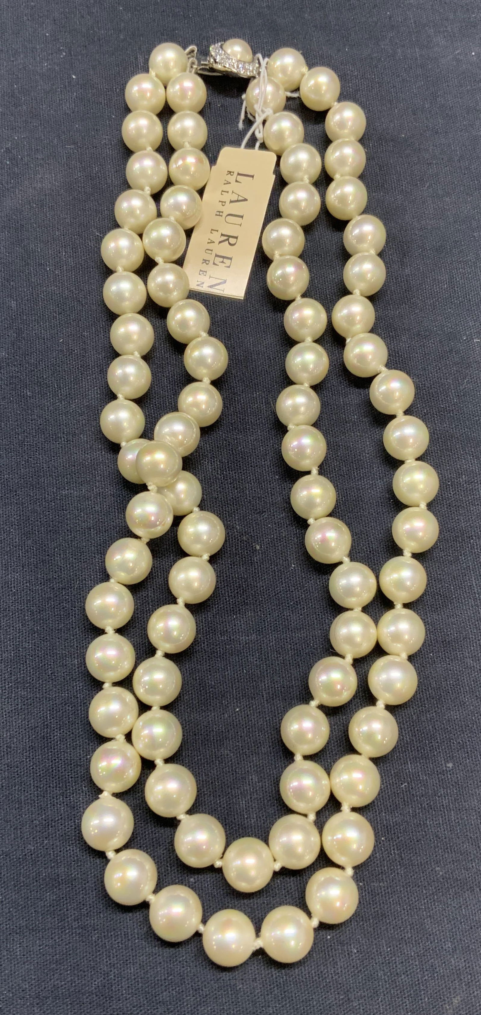 Ralph Lauren Faux Pearl Double Strand Necklace NWT (1 of 7)