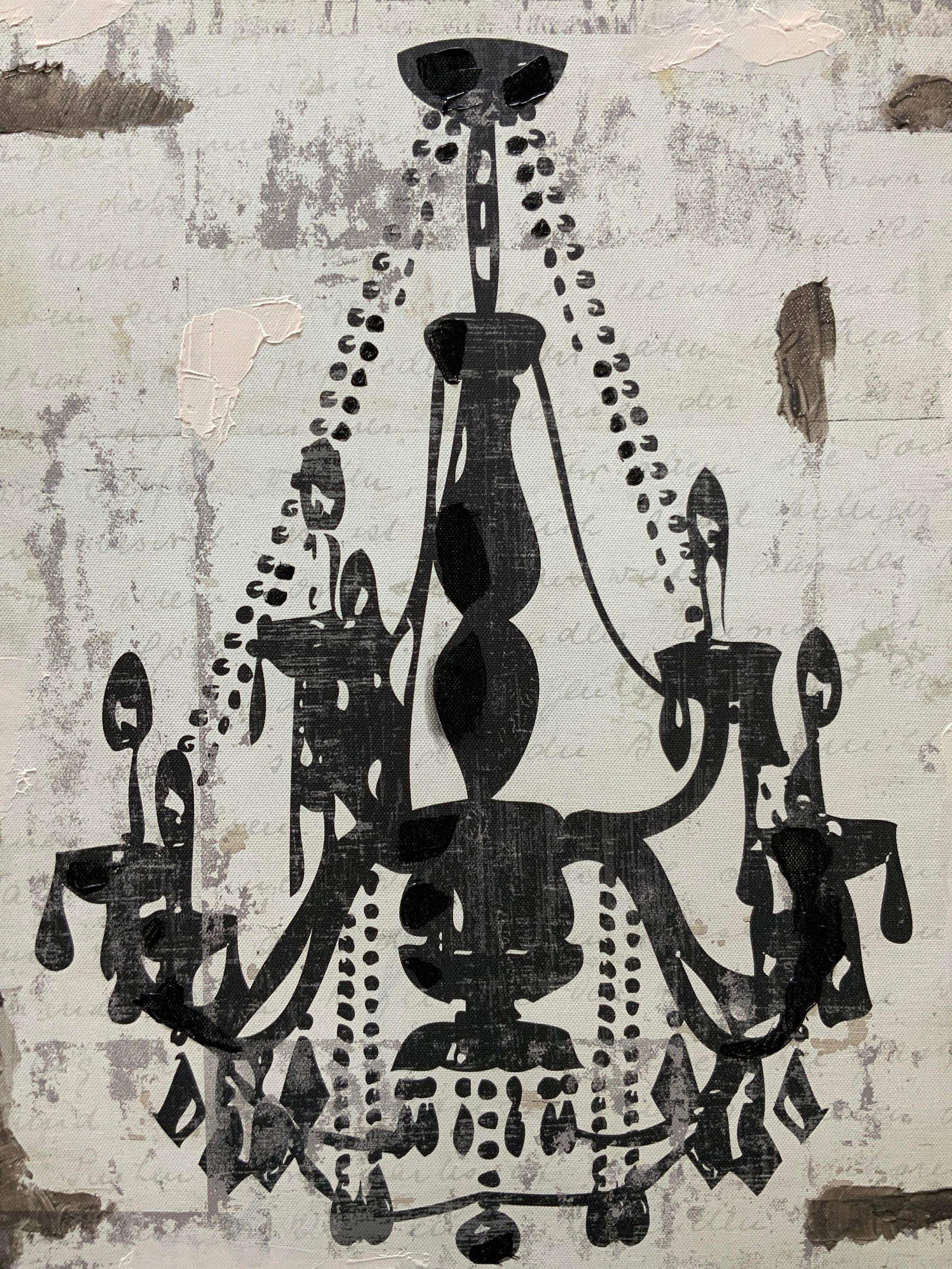 Chandelier Litho W Hand Applied Elements (1 of 7)