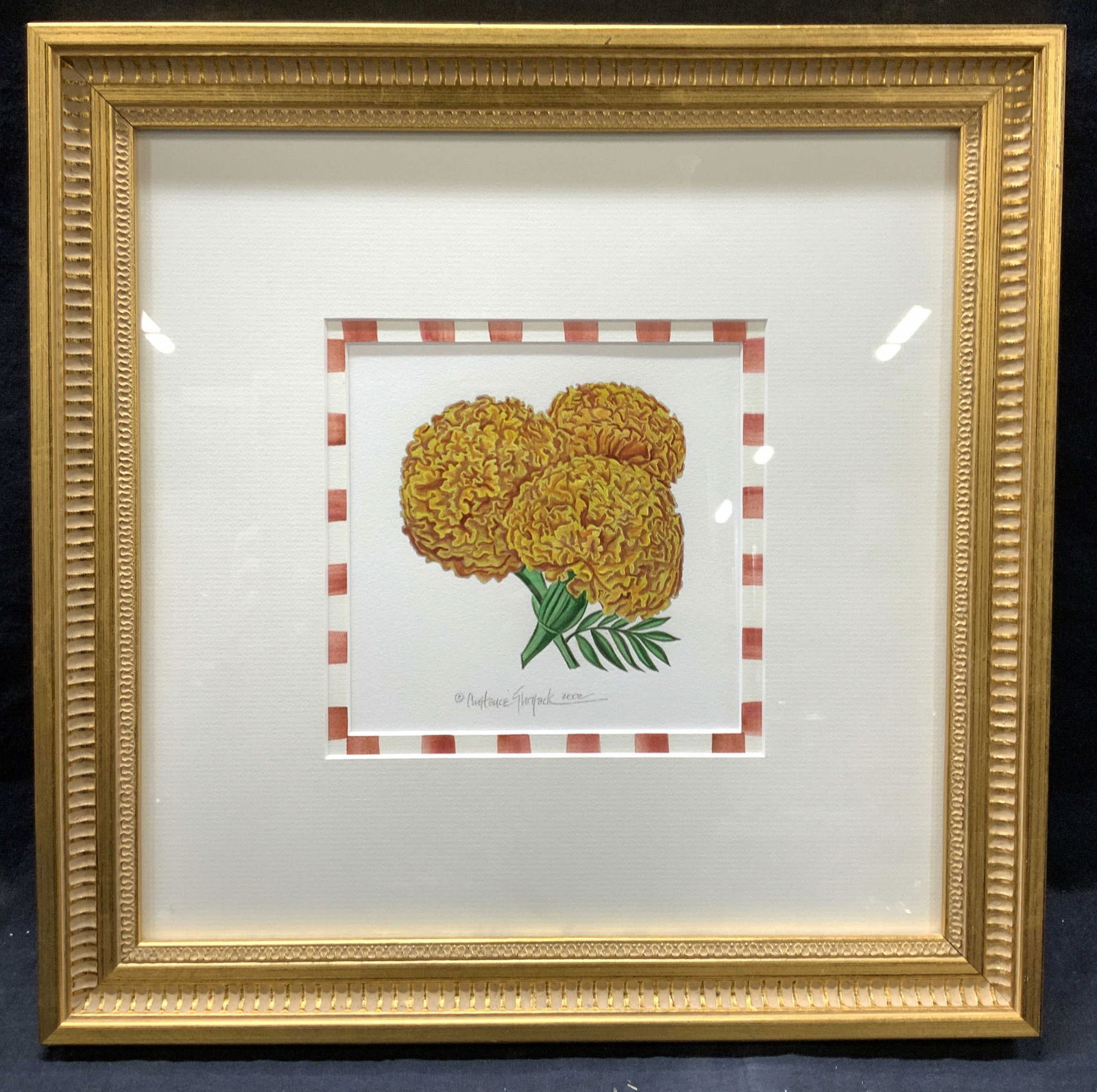 Constance Shryack Sgd Marigolds Silk Screen 2002 (1 of 8)