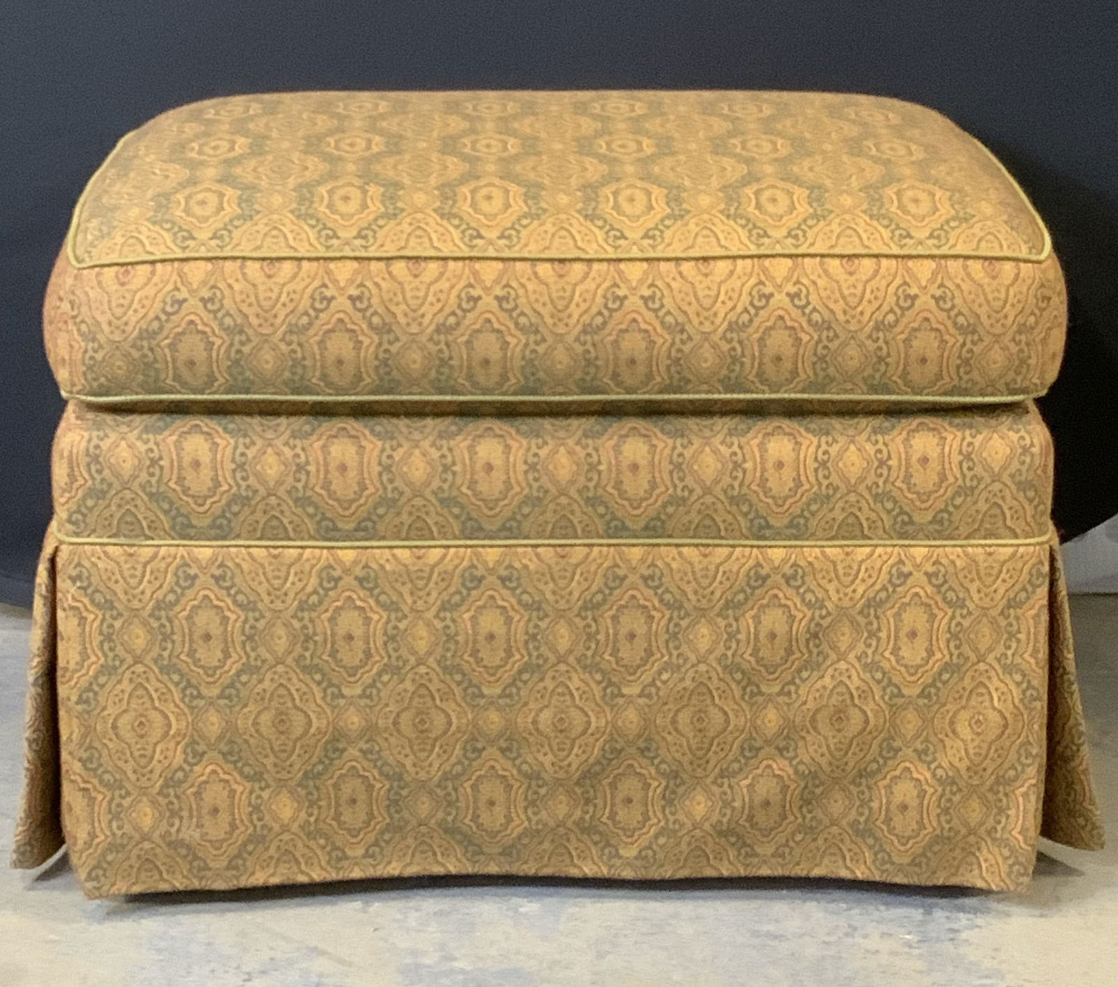 Vintage Upholstered Ottoman on Casters (1 of 11)