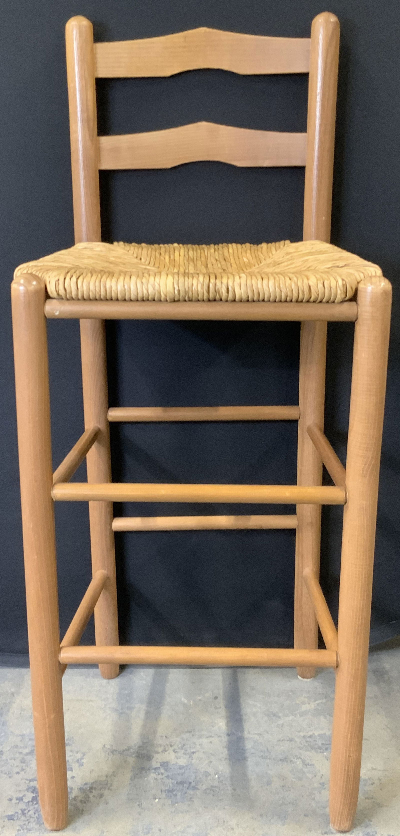 Vintage Rush Seated Counter Stool Chair (1 of 8)