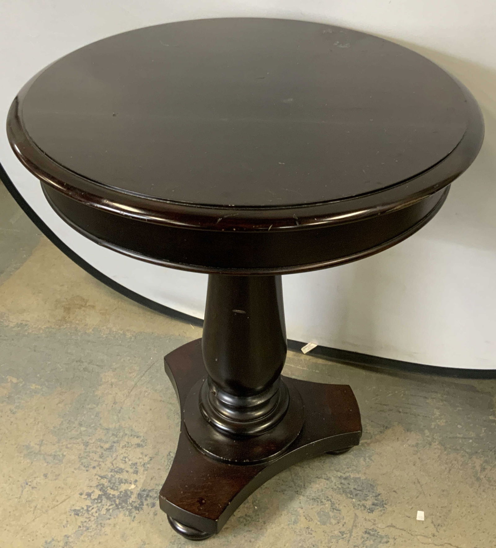 Vintage Wooden Round Top Pedestal Side Table (1 of 8)