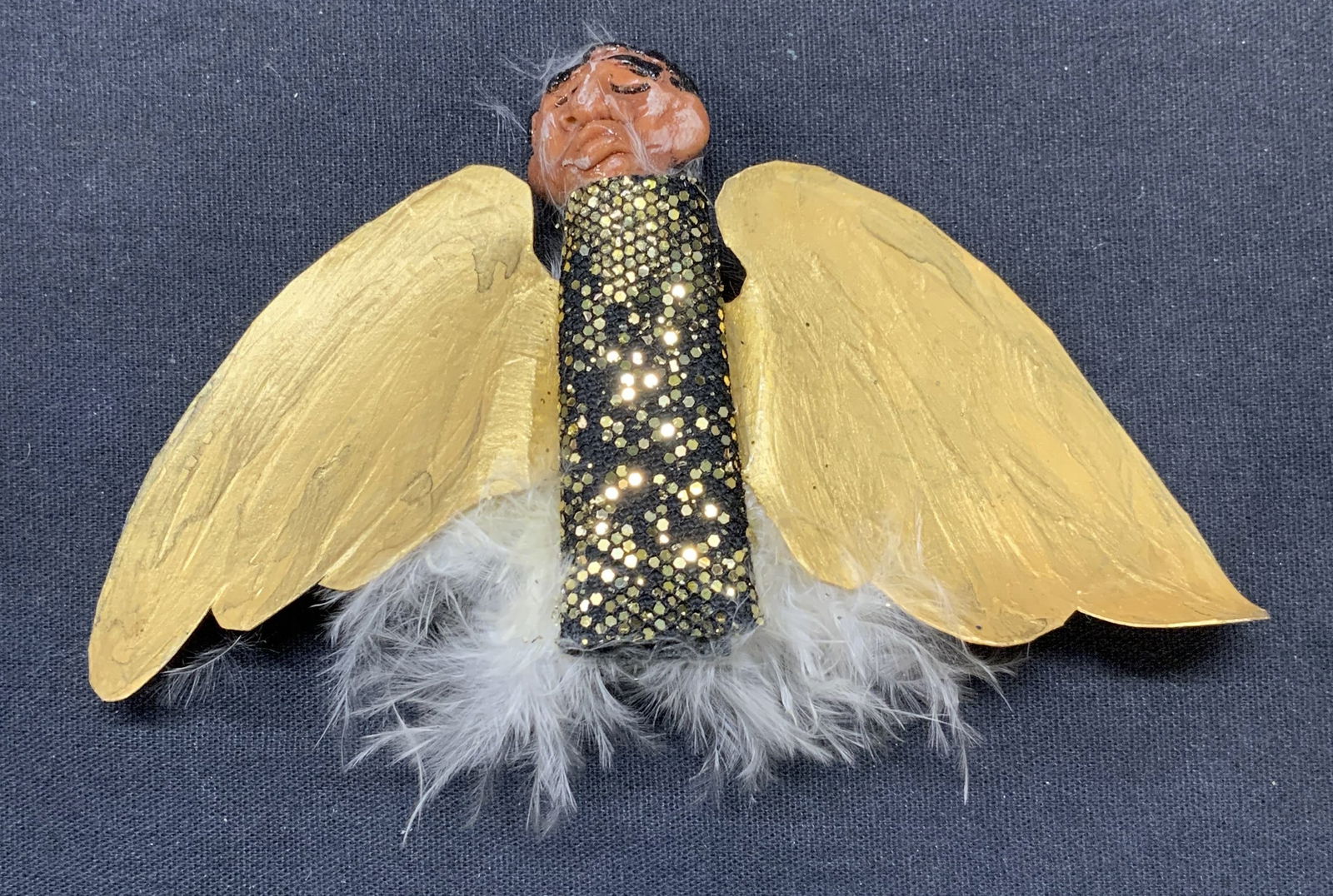 Vintage Signed Handmade Angel Brooch, 5 In 1985 (1 of 6)