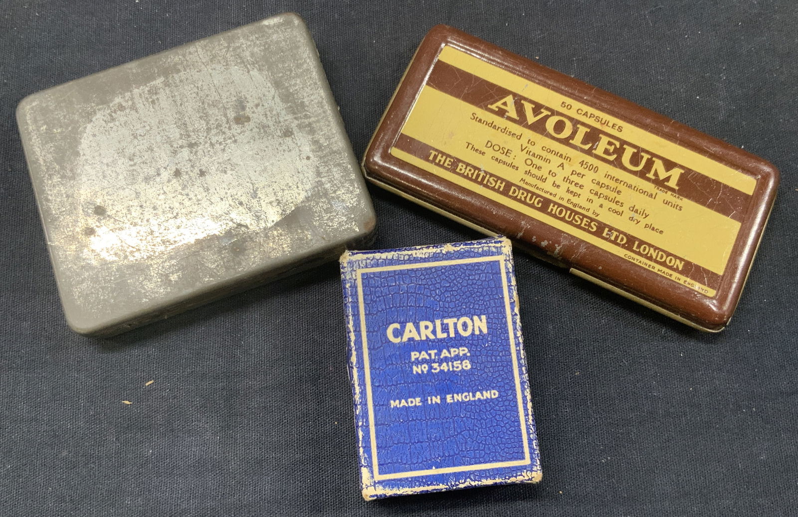 3 Vntg Tins & Trinket Boxes, Avoleum, Carlton More (1 of 10)