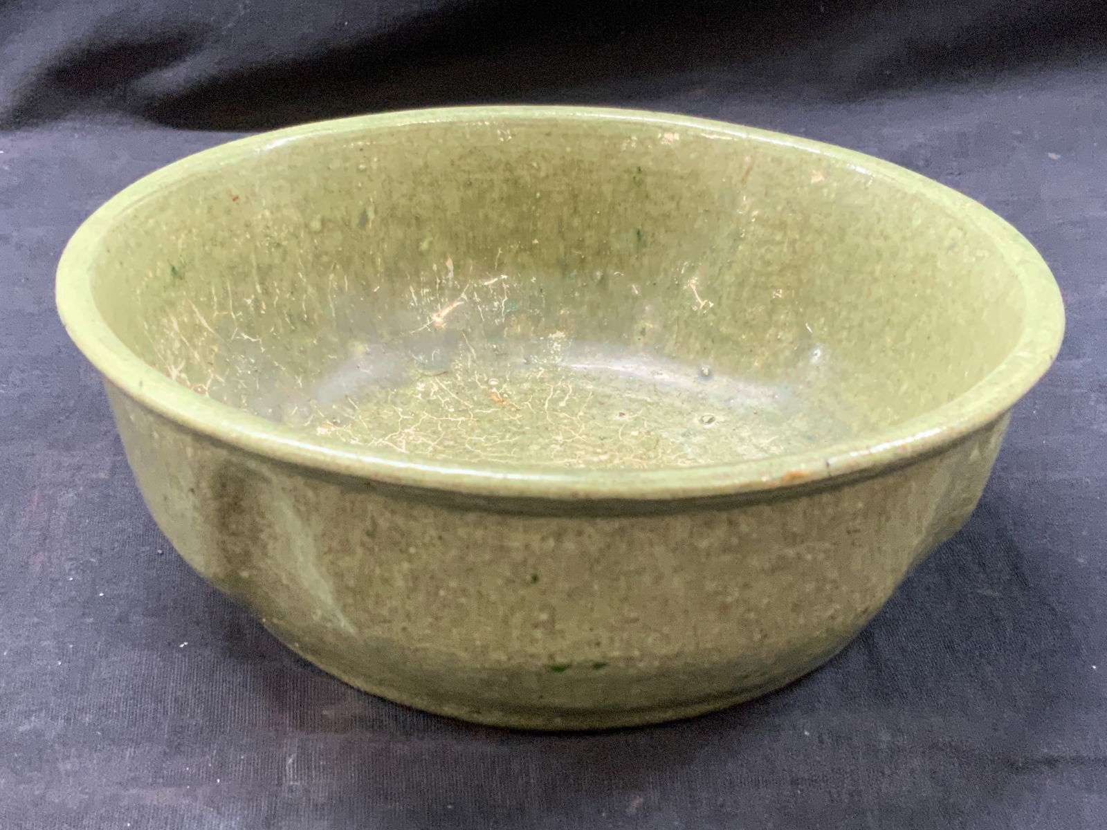 Vintage Ceramic Green Glazed Bowl (1 of 7)