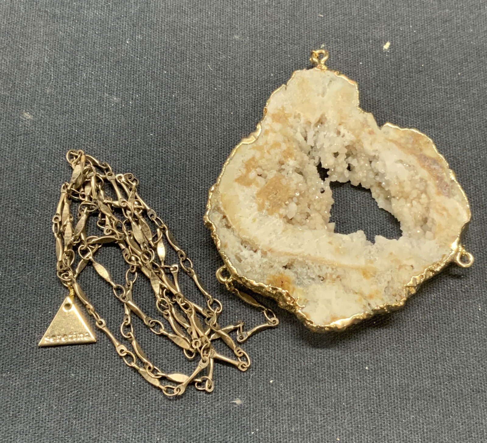 Serefina Gold Tone Geode Pendant Necklace (1 of 6)