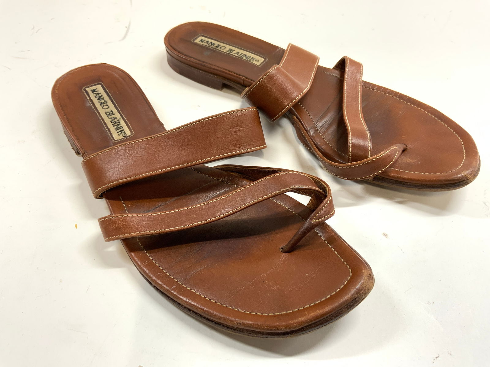 MANOLO BLAHNIK 36.5 Susacru Leather Sandals ITALY (1 of 8)