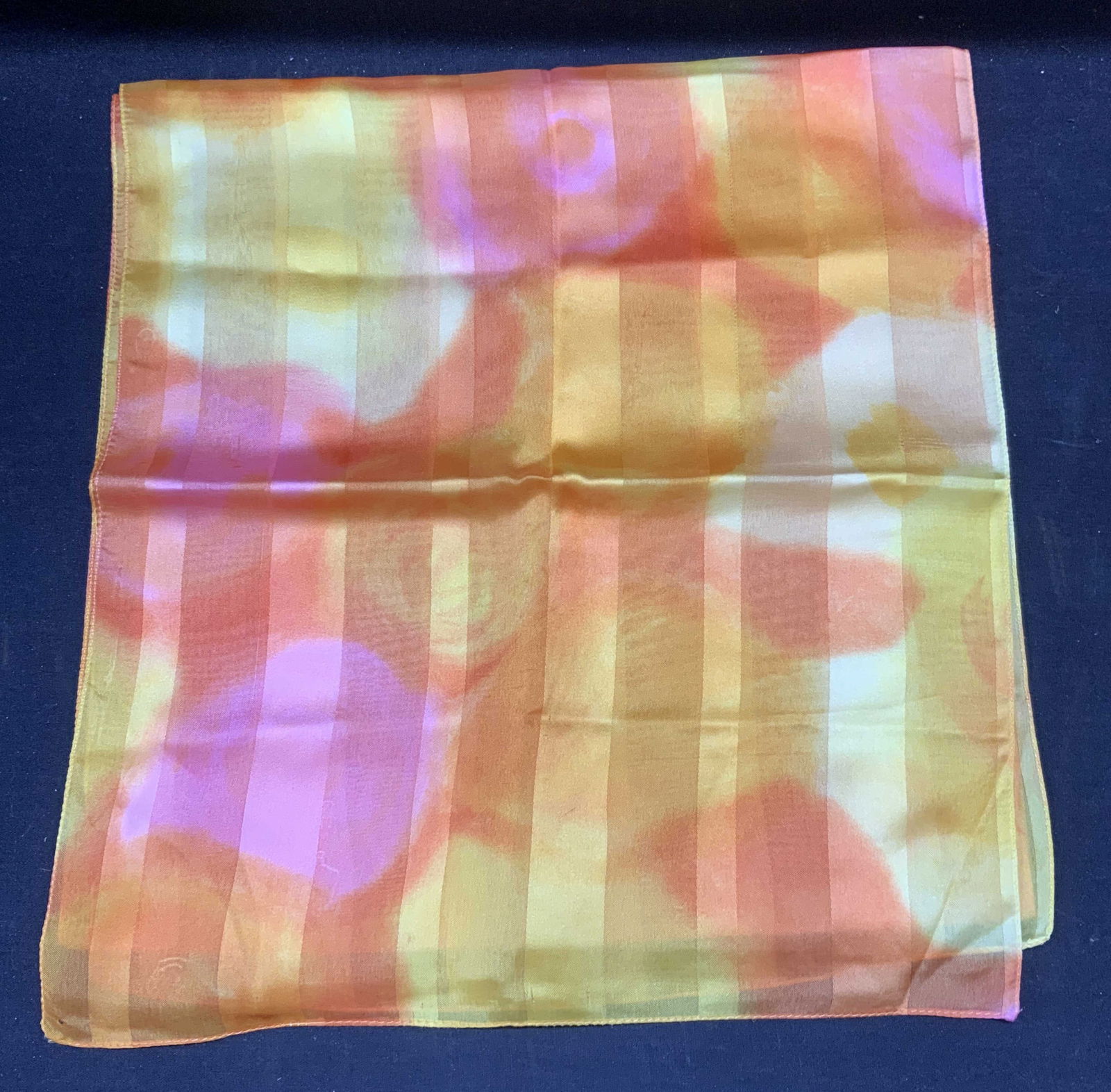 Yellow, Orange, Pink Contrast Striped Scarf (1 of 7)