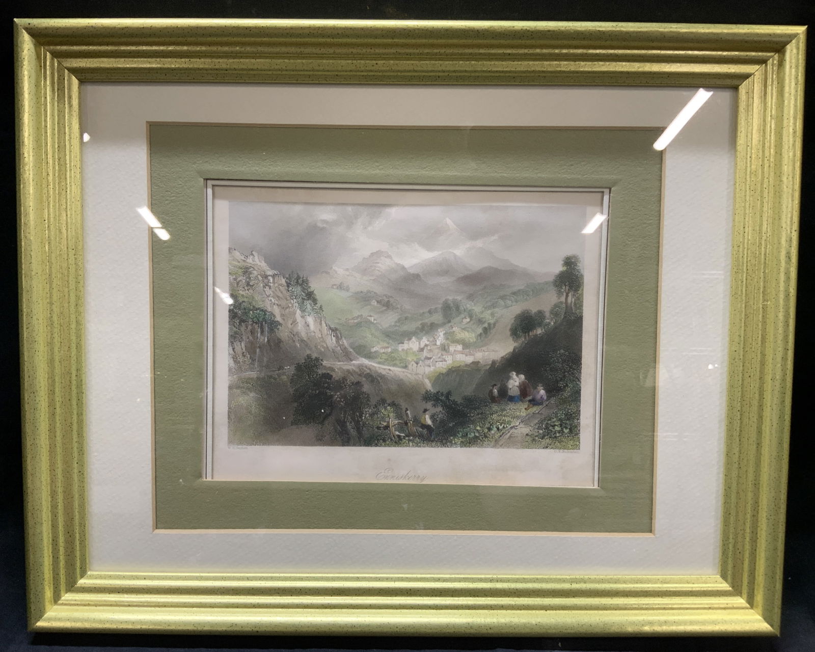 W.H Bartlett Antique Enniskerry Engraving Print (1 of 9)