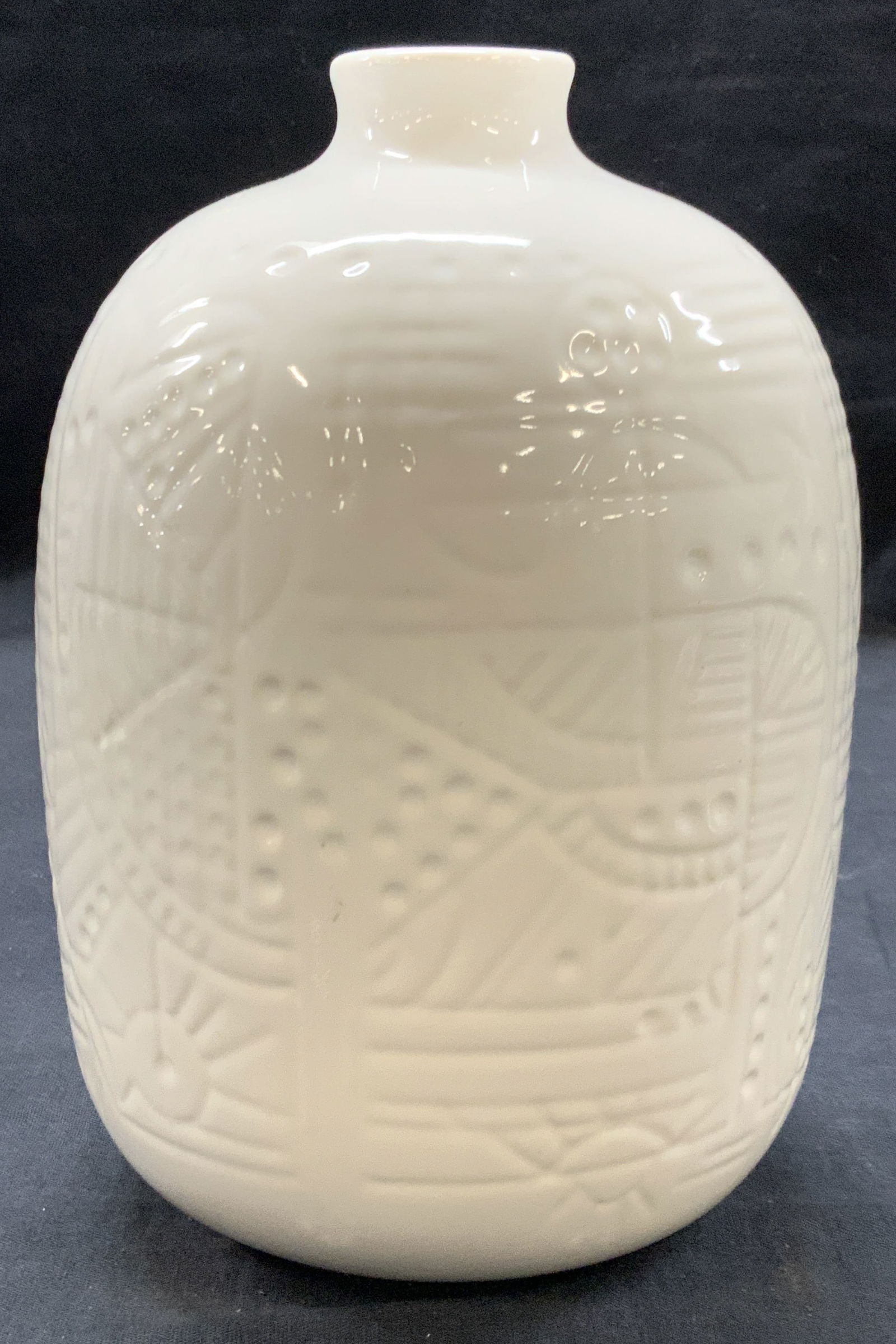 White Etched Ceramic Vase (1 of 7)