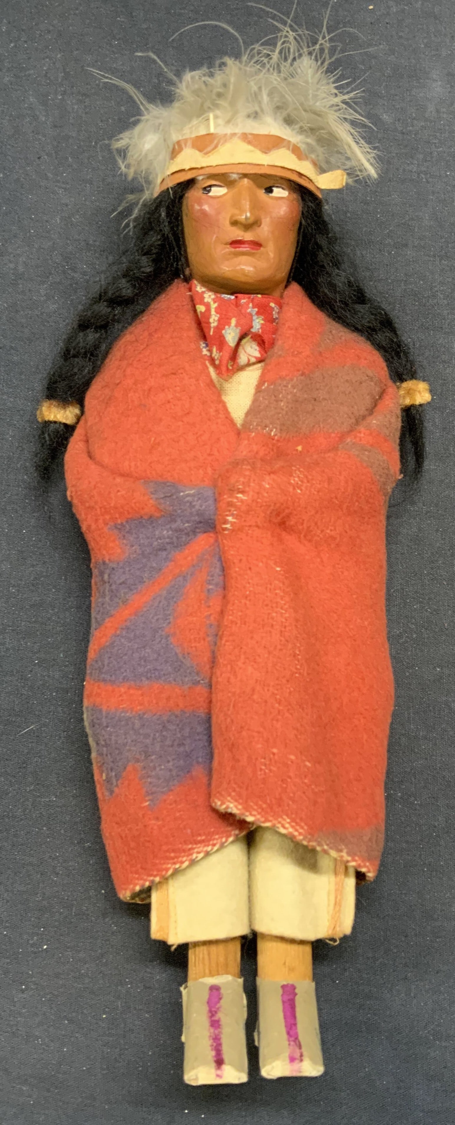 Vintage Handmade Wood Native American Doll (1 of 6)