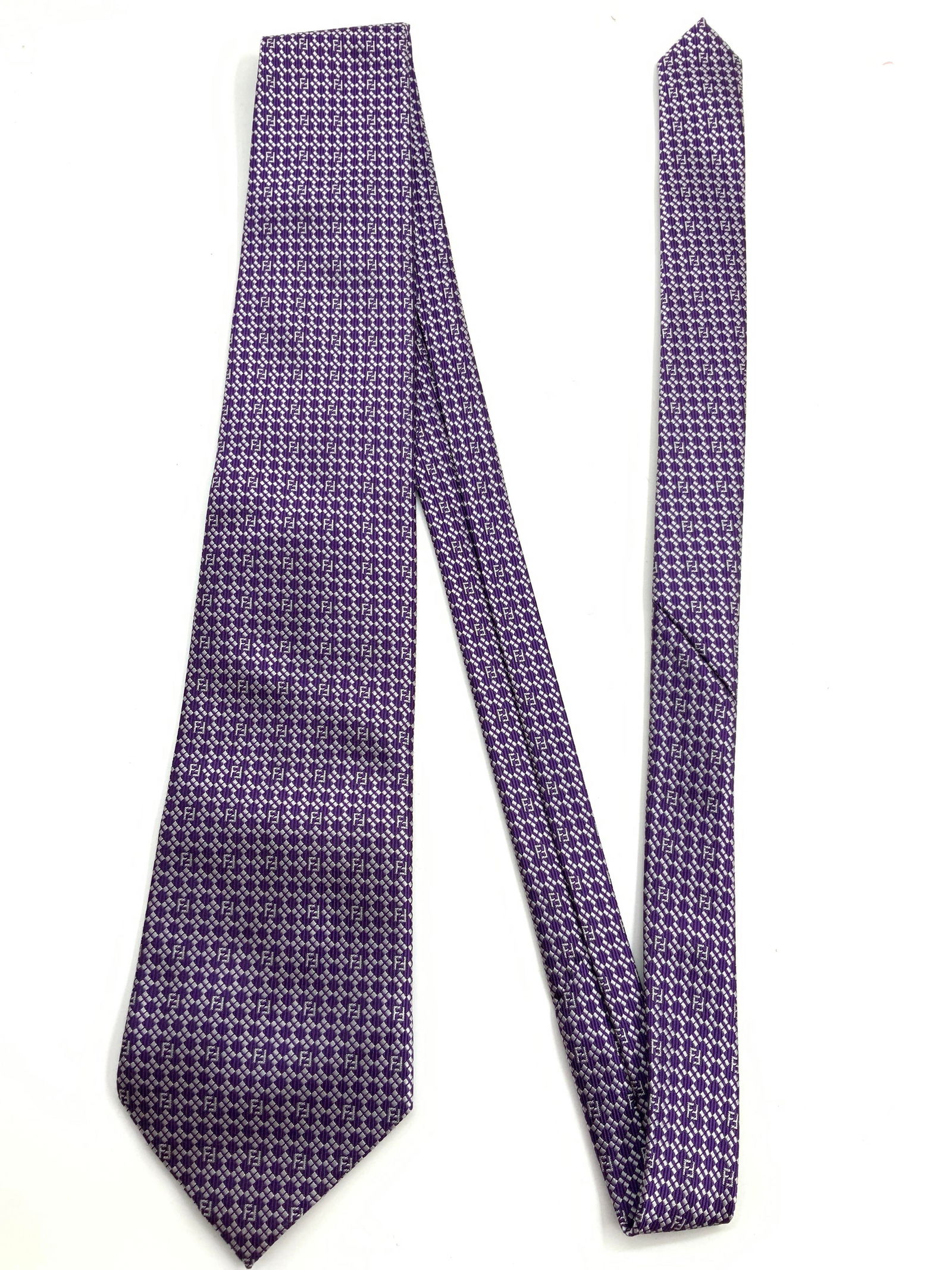 Fendi Hand Made Silk Patterned Tie (1 of 6)
