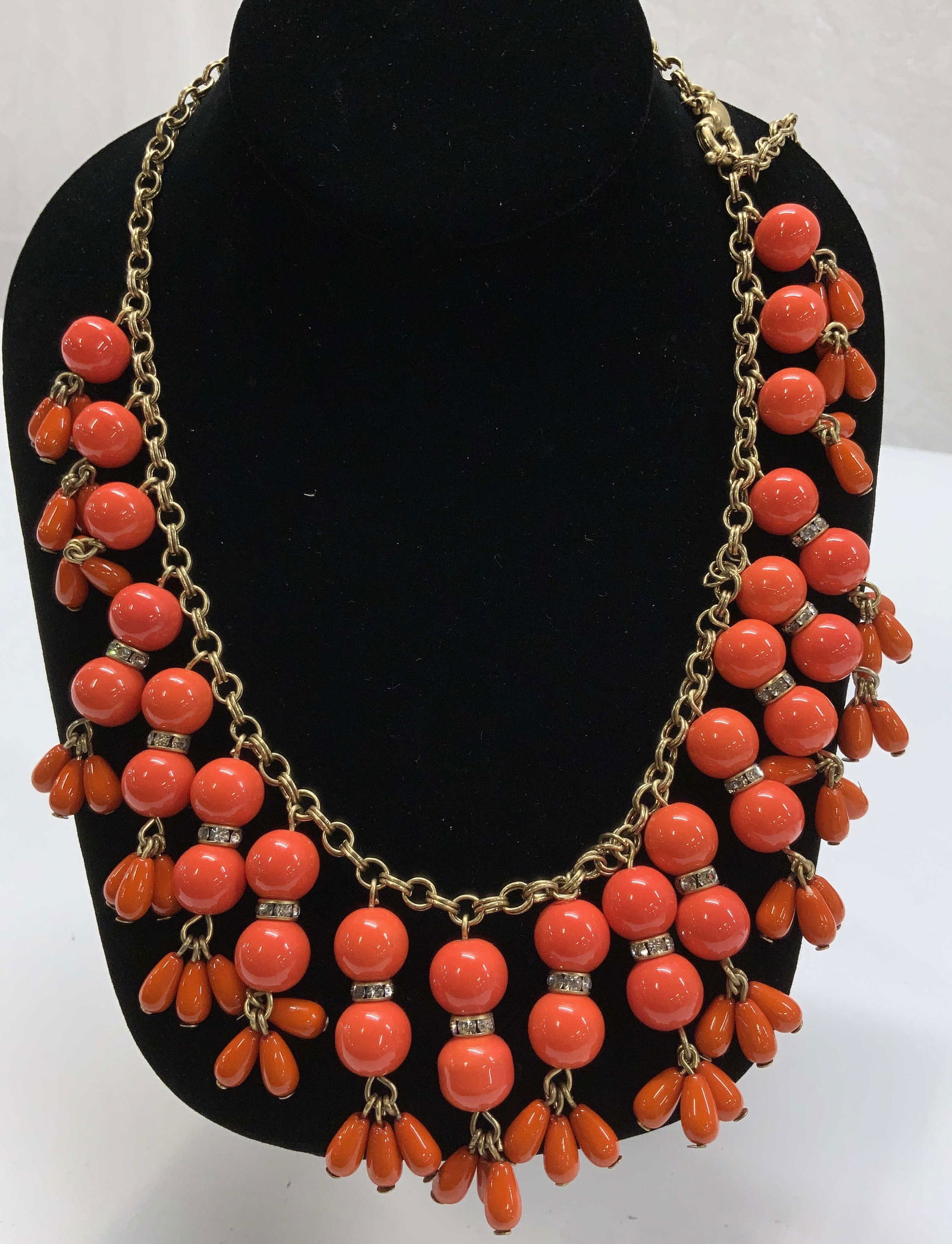 J. CREW Orange Bead Dangle Necklace (1 of 6)