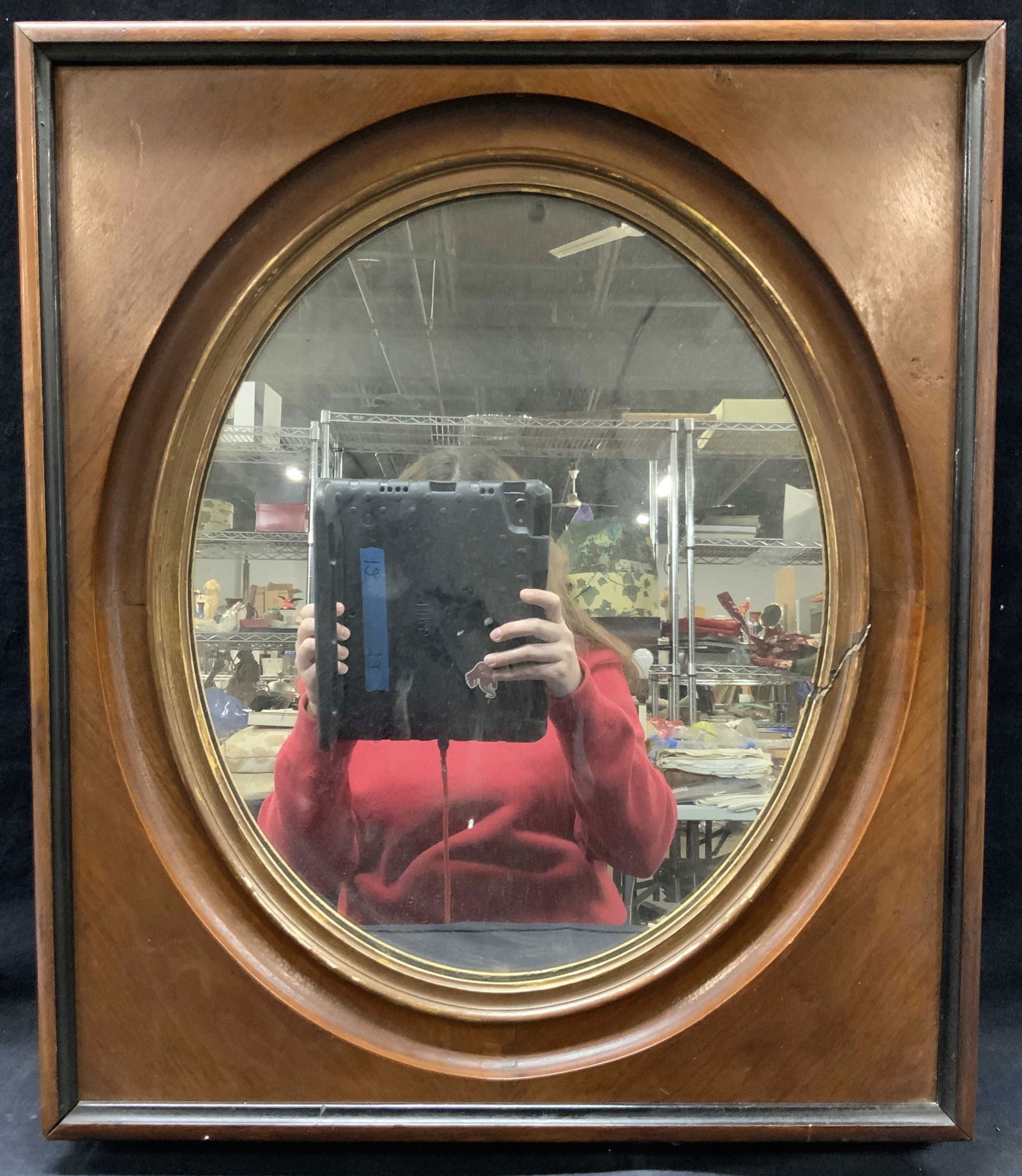 Antique Wooden Wall Mirror (1 of 9)