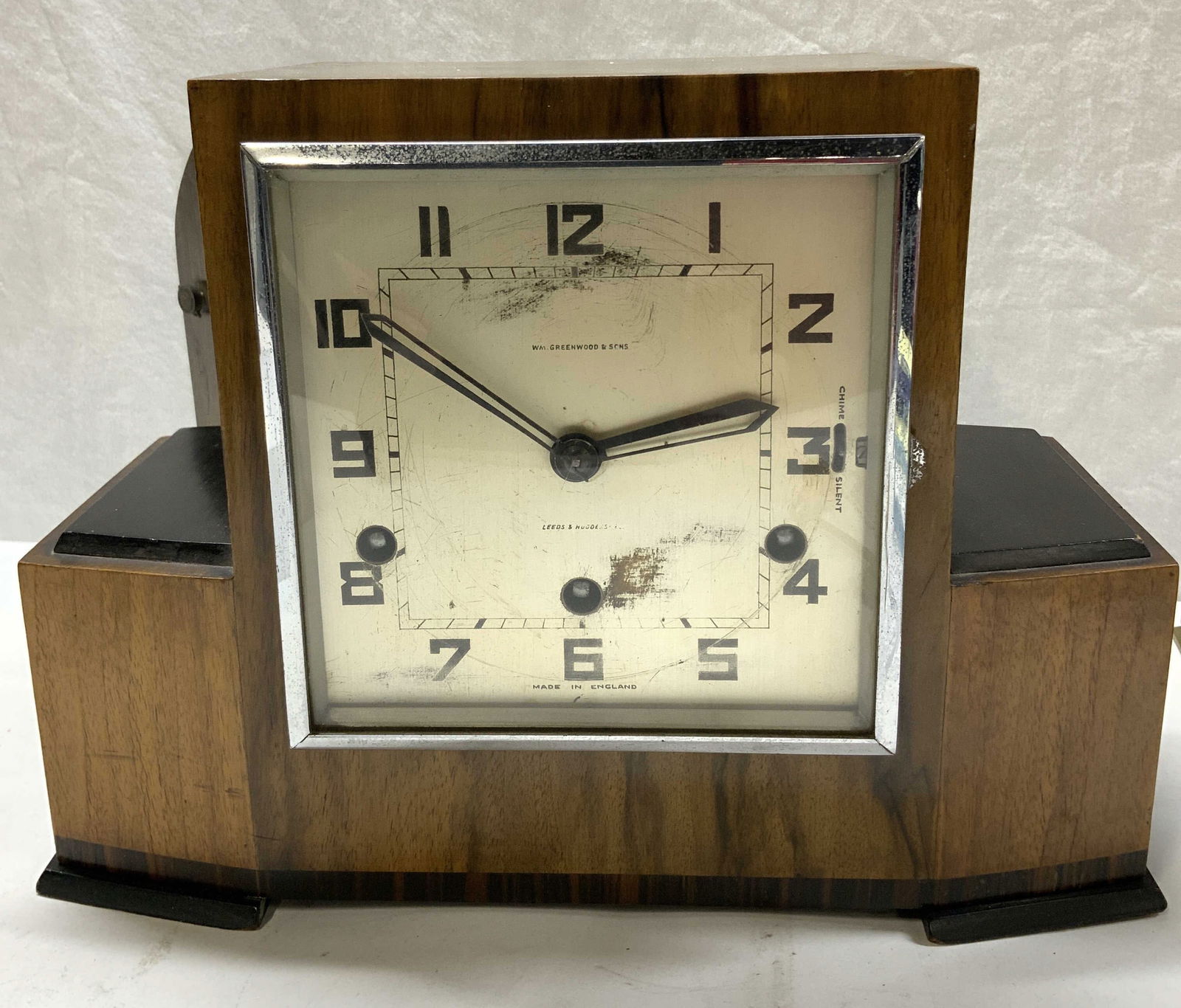 WM Greenwood & Sons Art Deco Mantle Clock, England (1 of 11)