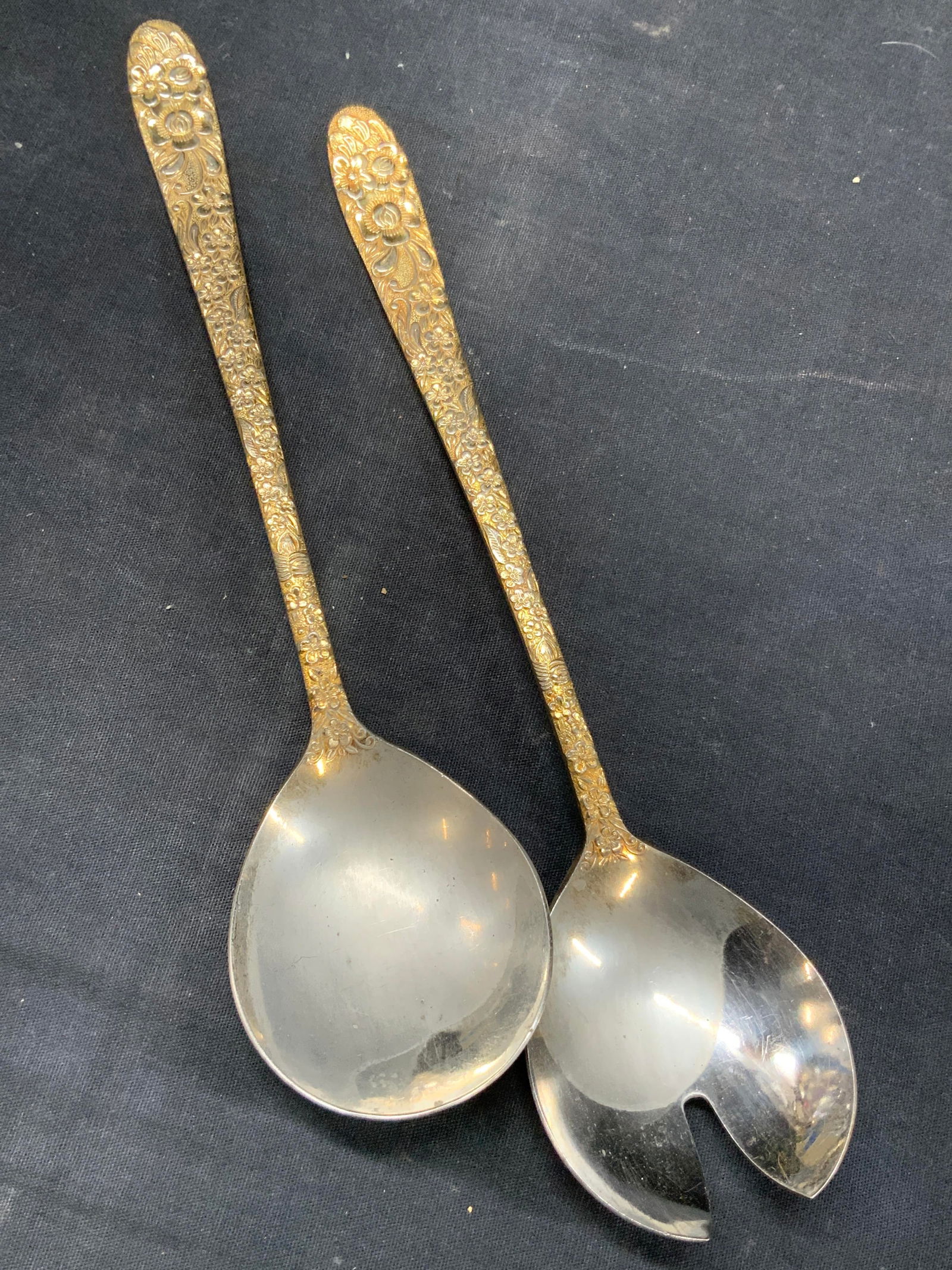 Stamped Pr Etched Silver Plate Serving Utensils (1 of 7)