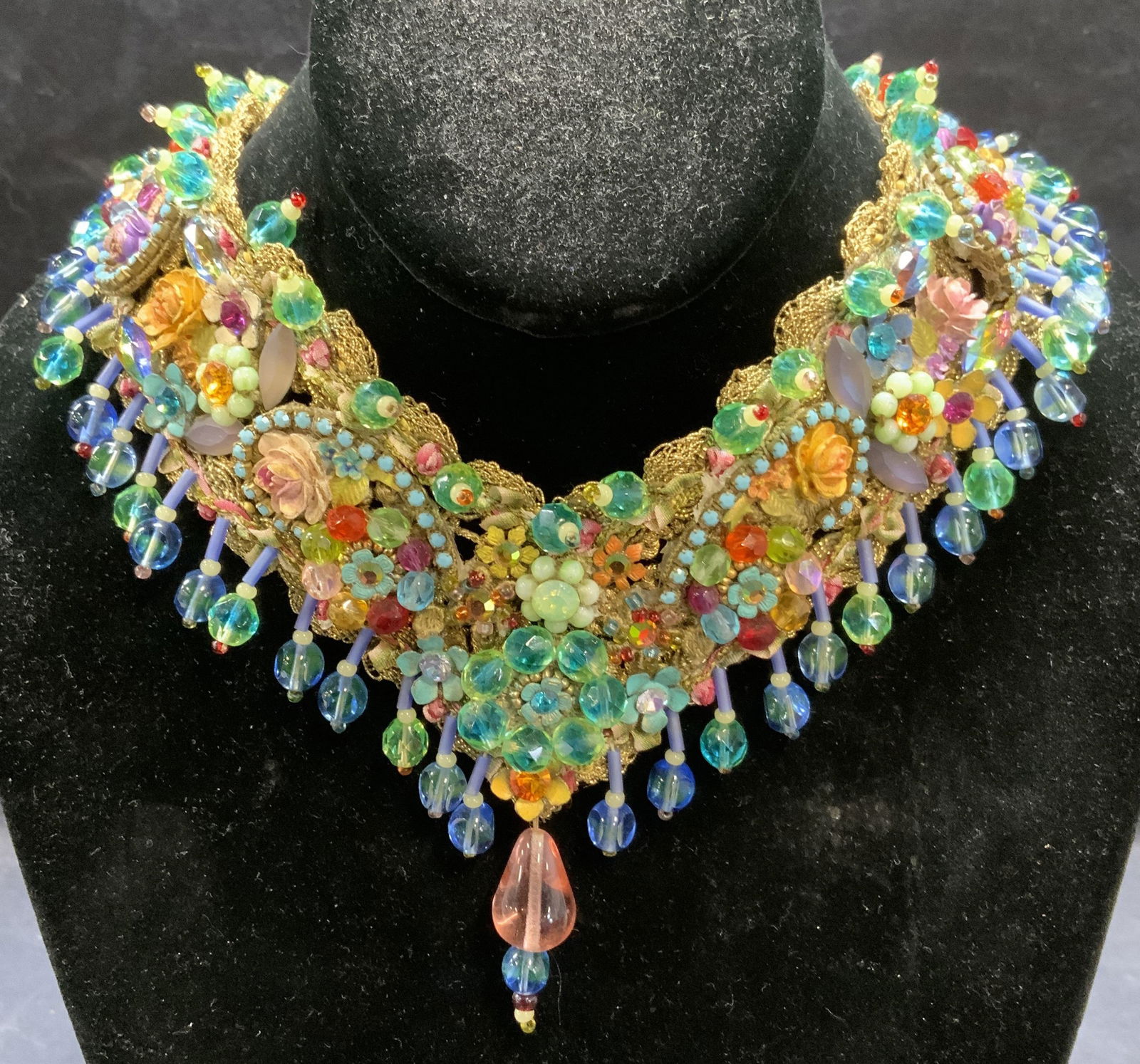 Vintage Michal NEGRIN Crystal Flower Necklace (1 of 9)