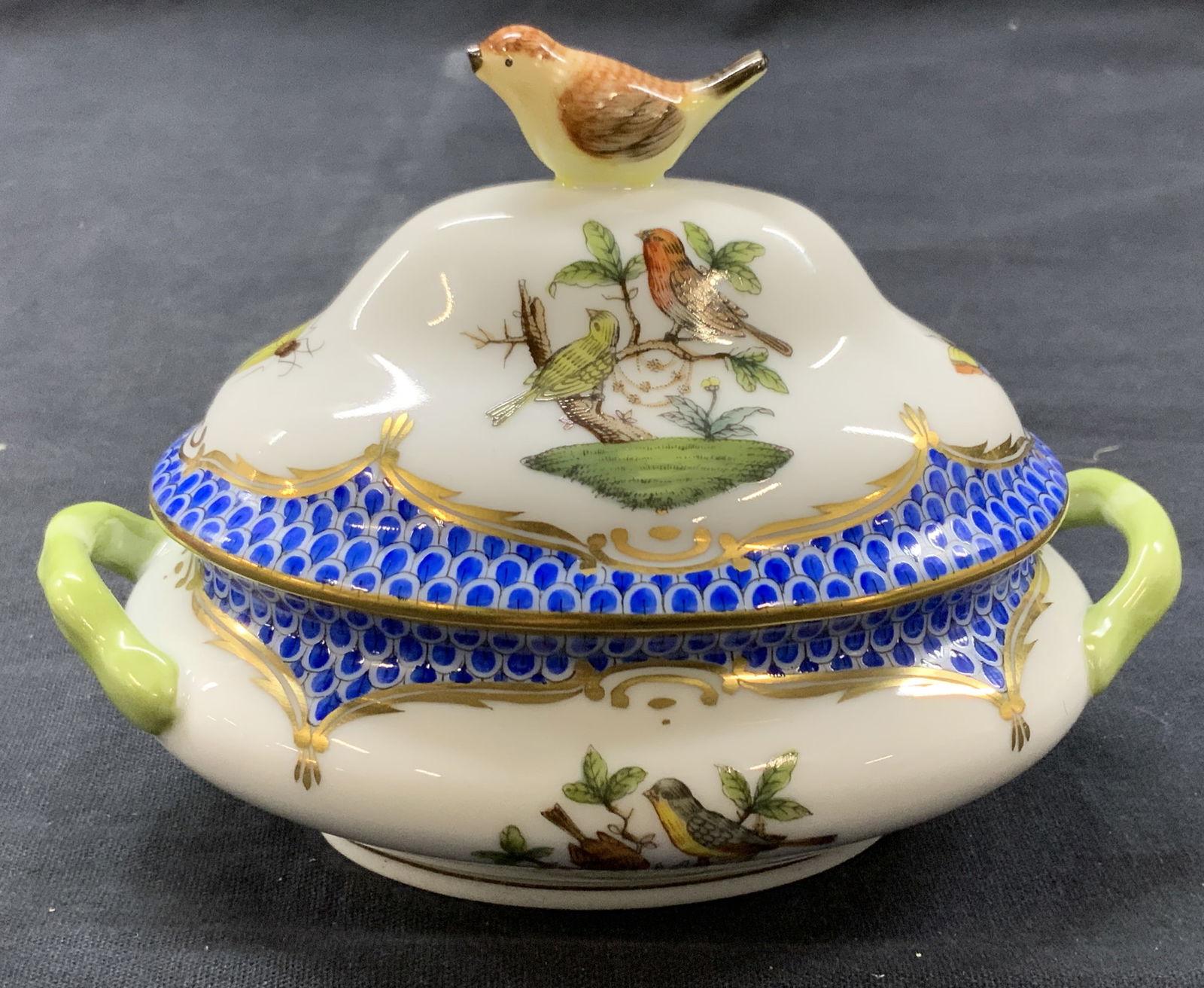 HEREND Hand Painted Gilt Porcelain Mini Tureen (1 of 9)