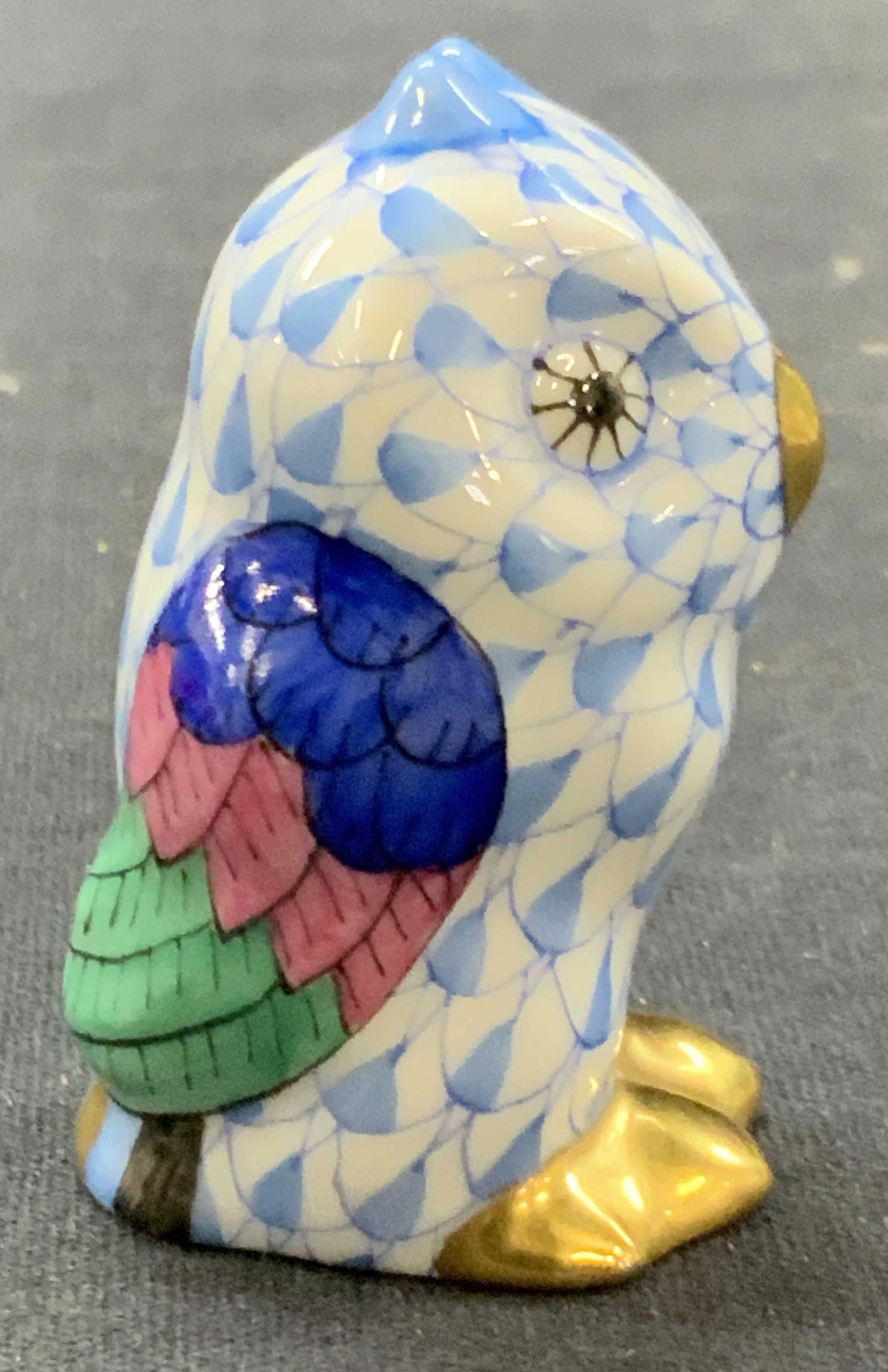 Herend Hand Painted Gilt Porcelain Owl Figural (1 of 8)