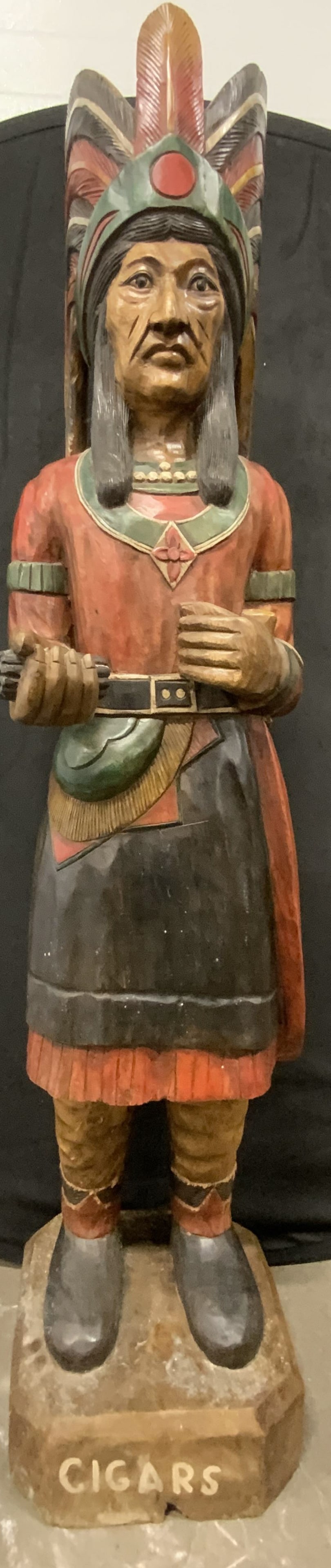XL Vntg Carved Native American Cigar Store Statue (1 of 15)