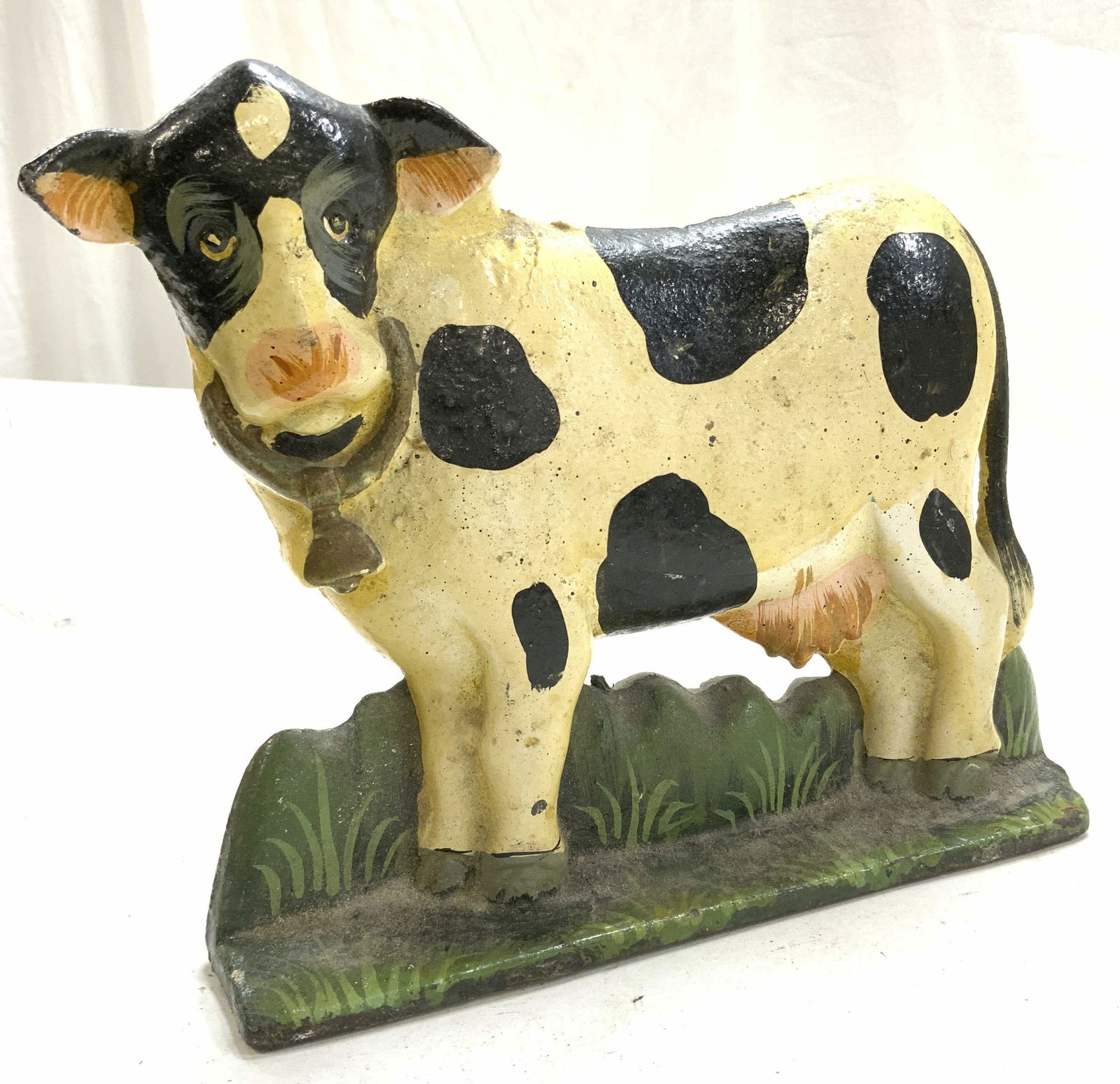Antique Painted Cast Iron Cow Door Stopper (1 of 6)