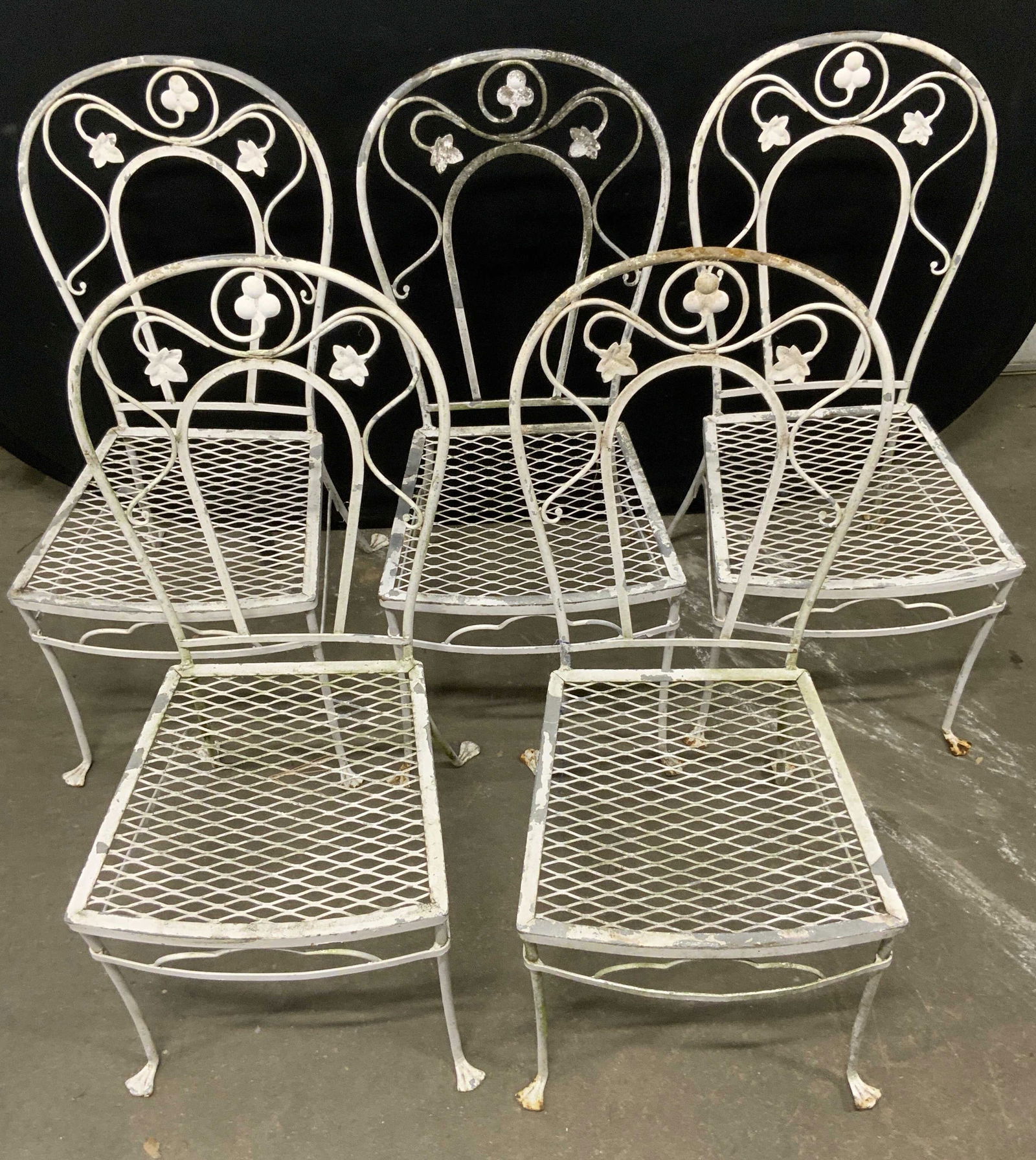 Set 5 Outdoor Iron Patio Chairs (1 of 9)