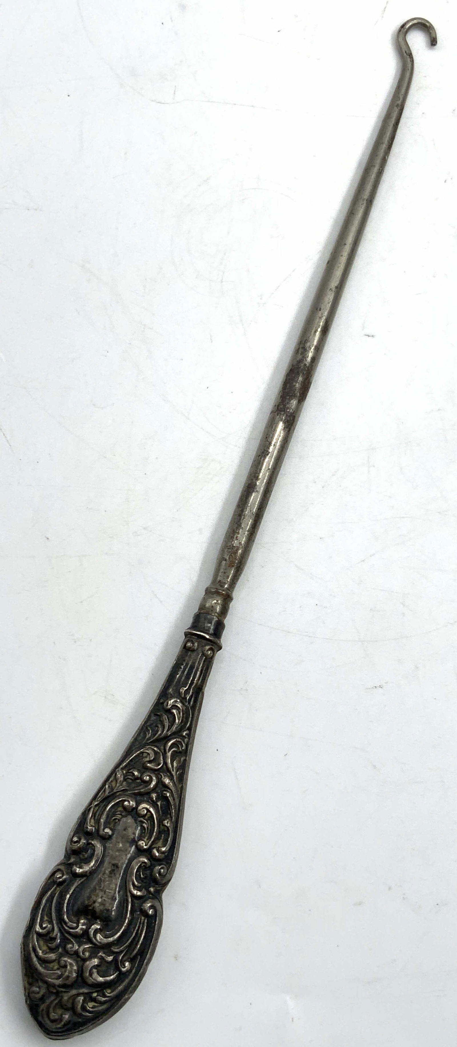Antique Sterling Handle Button Hook, England (1 of 7)