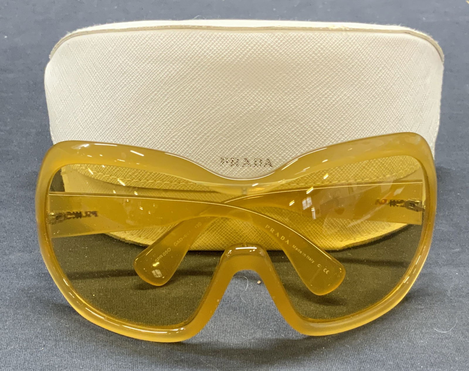 Prada Yellow Oversized Sunglasses & Case, Italy (1 of 7)