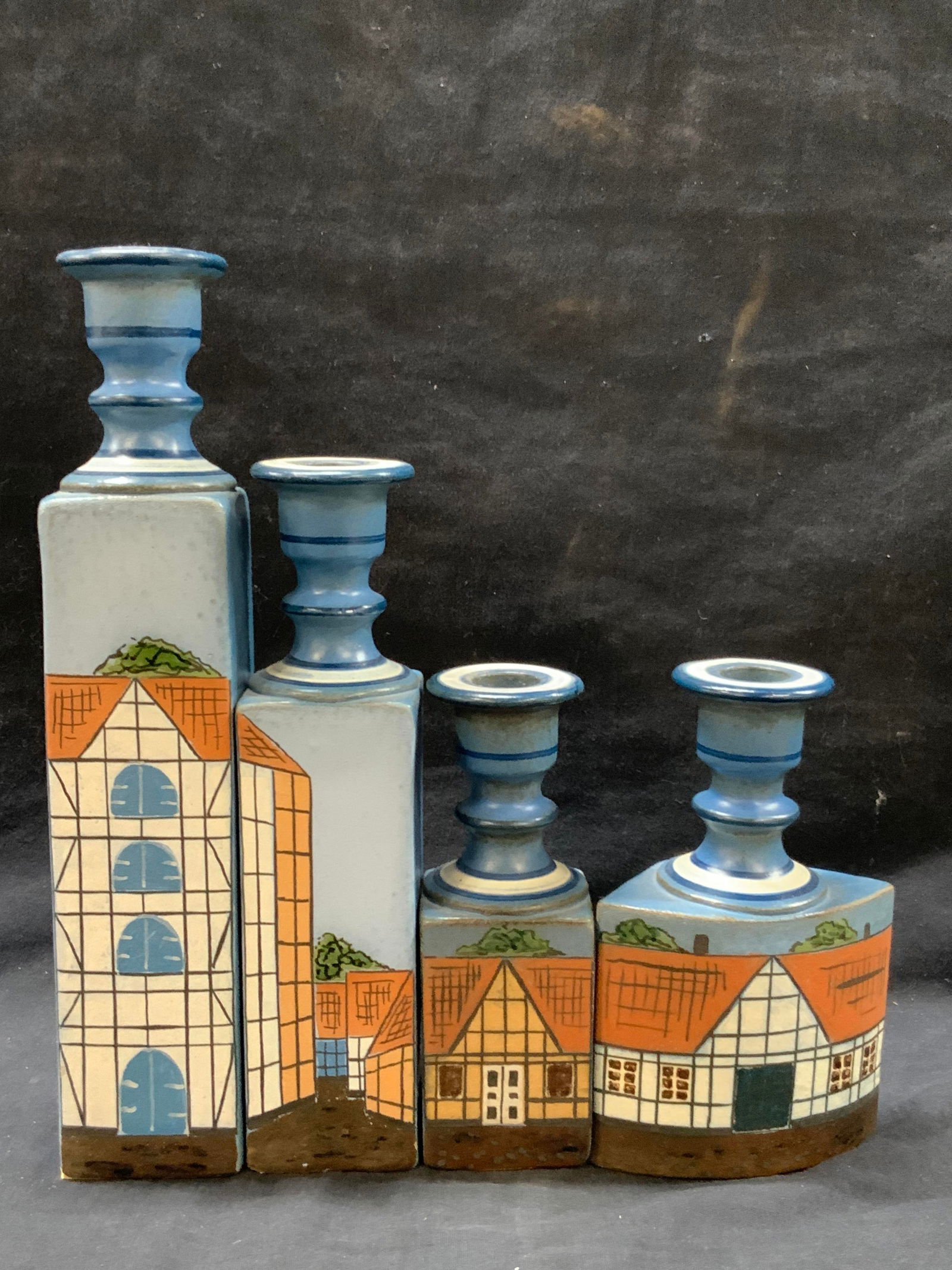 4 ALLAN HYTHOLM Ceramic Village Bottle, Denmark (1 of 12)