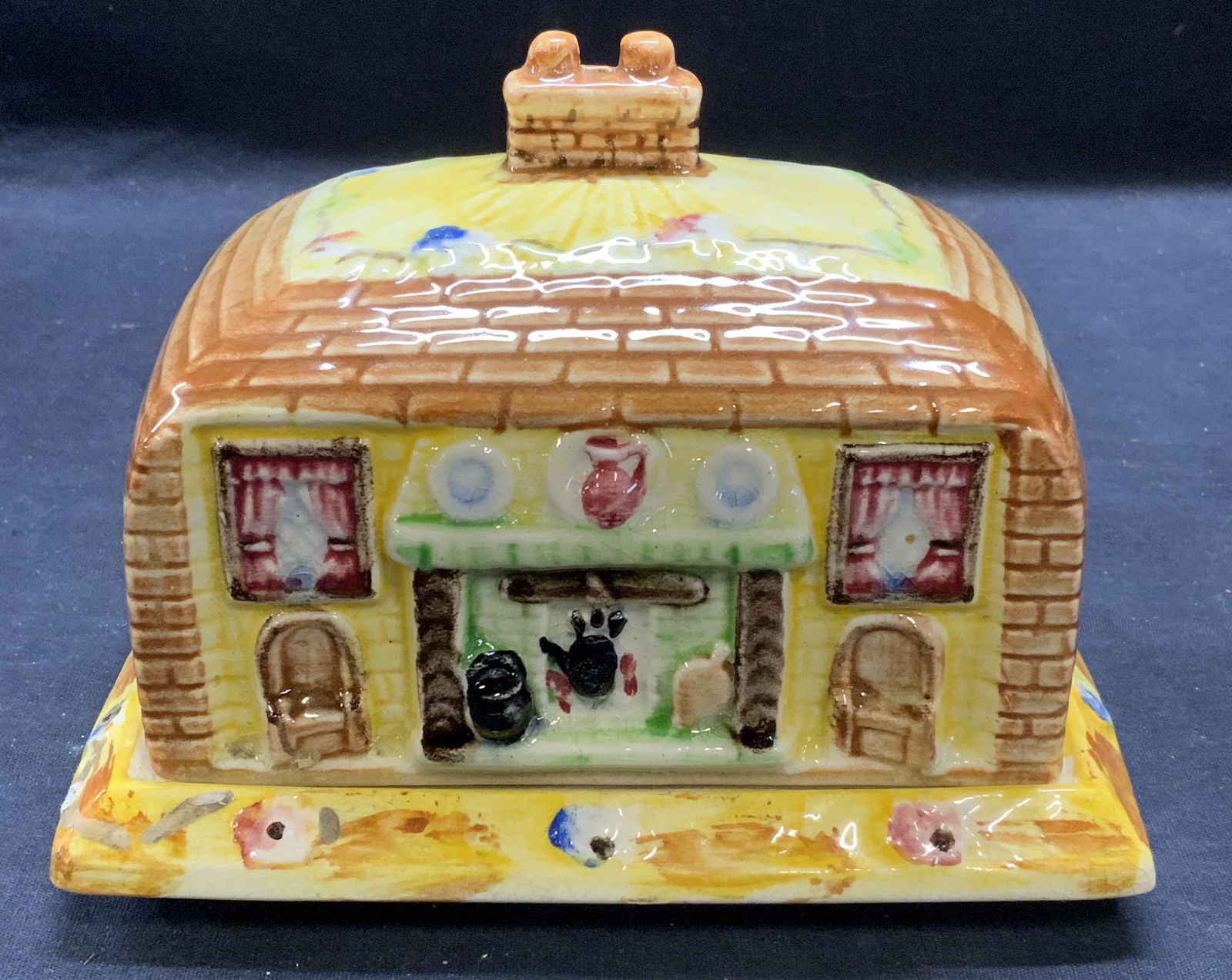 Vintage Signed Ceramic Cottage Butter Dish England (1 of 6)