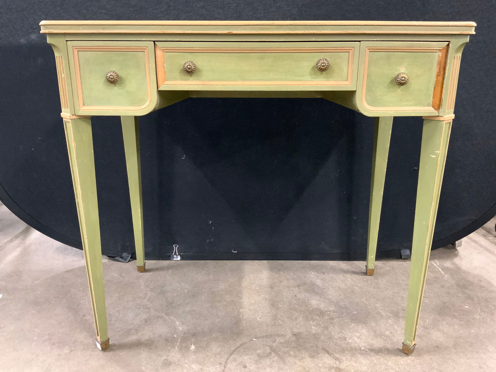 Vintage French Provincial Wooden Desk 3 Drawers (1 of 9)