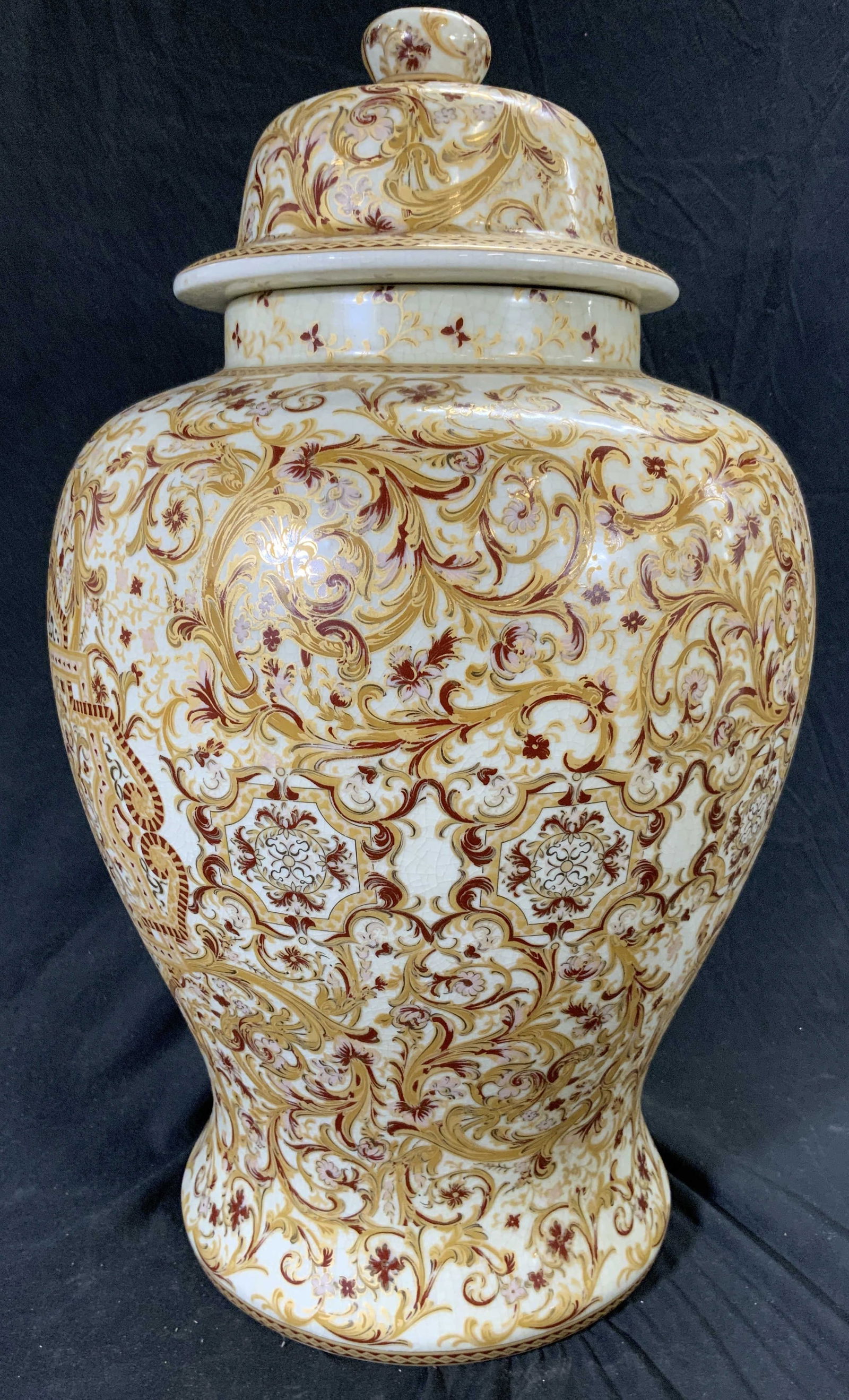 Trademarked Vintage Porcelain Ginger Jar Urn 21in (1 of 9)