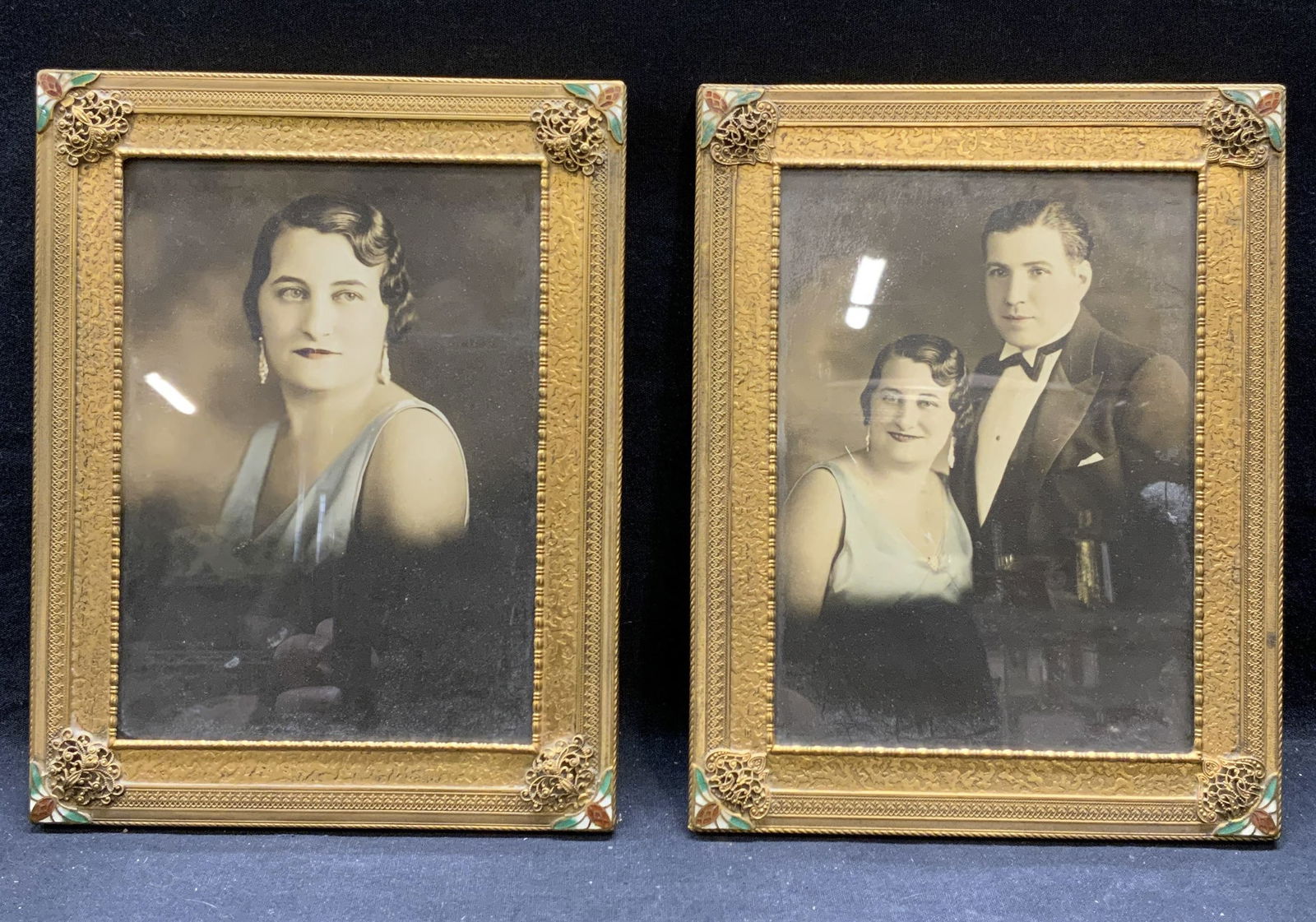Pair Vintage Gilt Enameled Picture Frames (1 of 8)