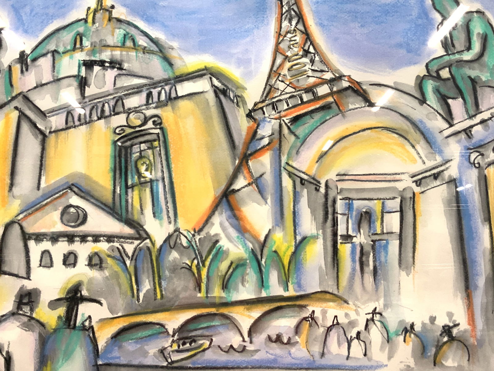 Morrison 90 Signed Mixed Media Drawing Paris 39in (1 of 10)