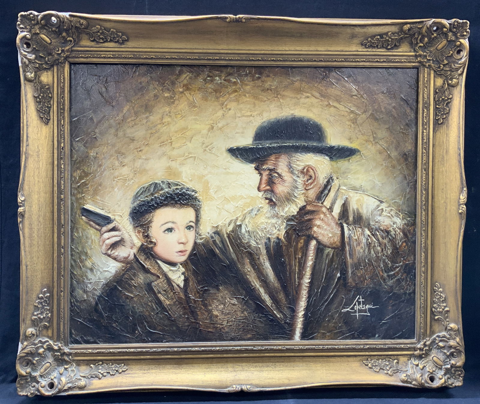 Juan Lopetegui Sgd Judaica Man & Son Oil Painting (1 of 11)