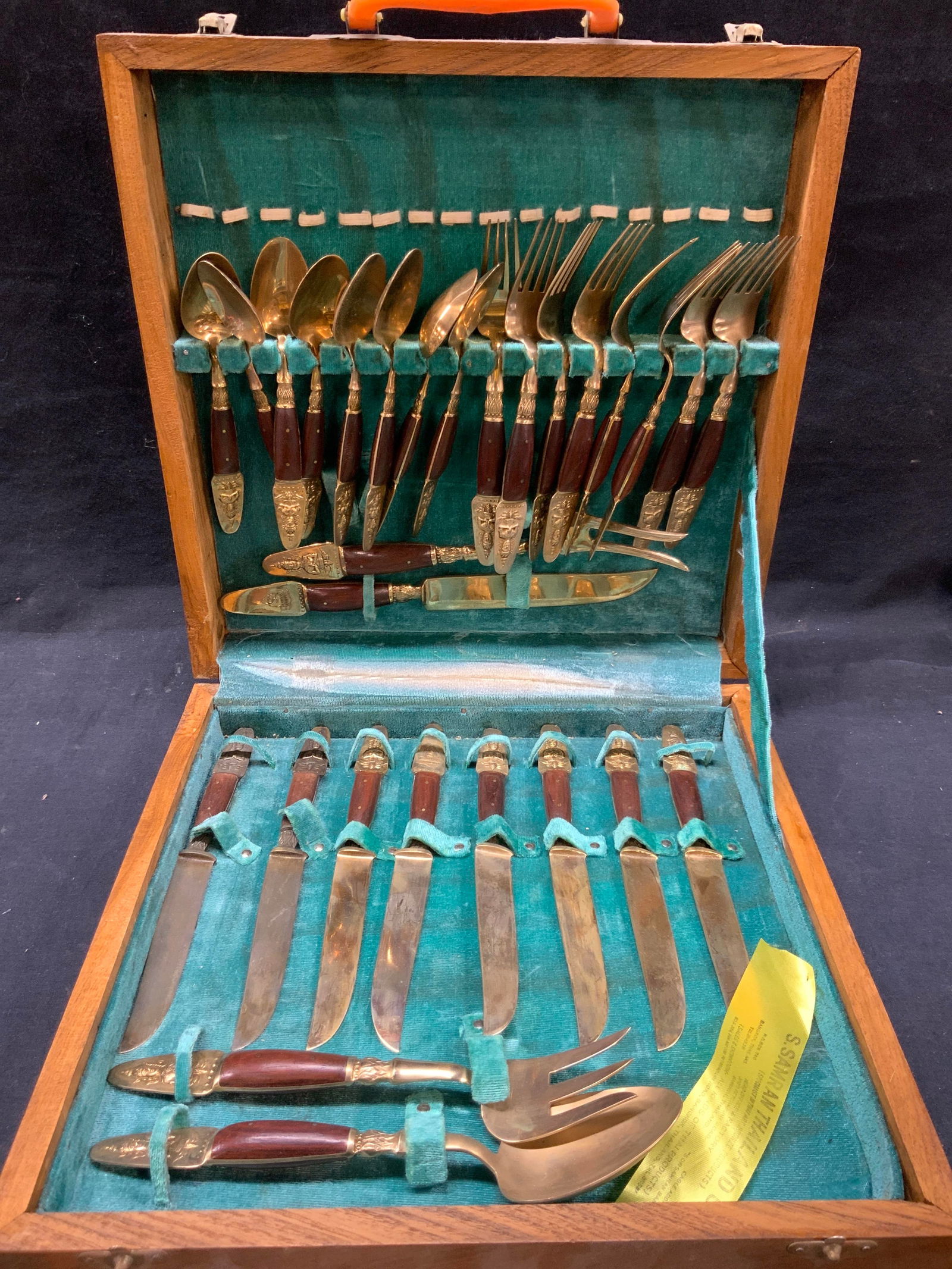 Set 28 S.Samran Thailand Bronze & Wooden Utensils (1 of 12)