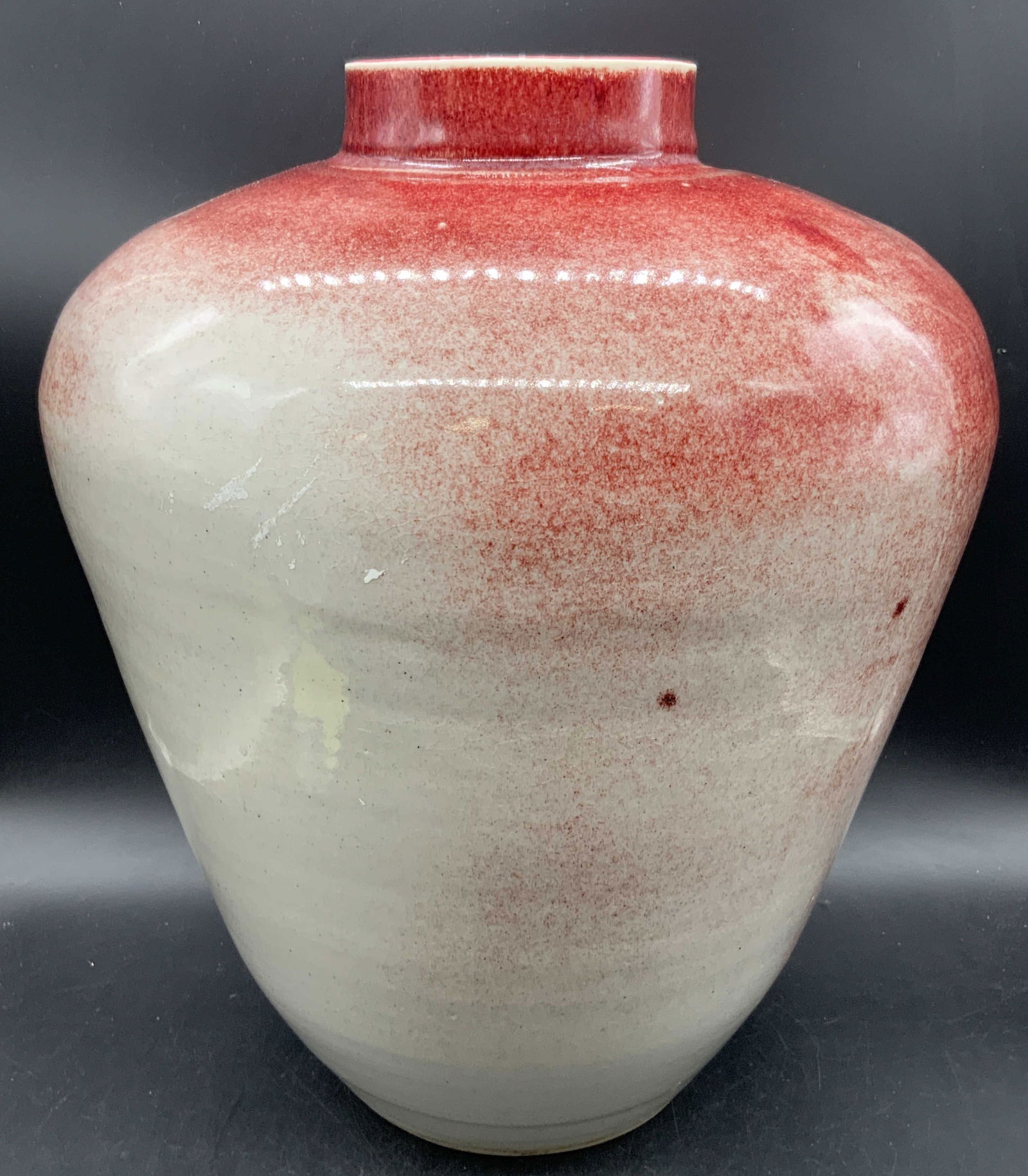 Artist Signed Vintage Red Glazed Pottery Vase 16in (1 of 10)