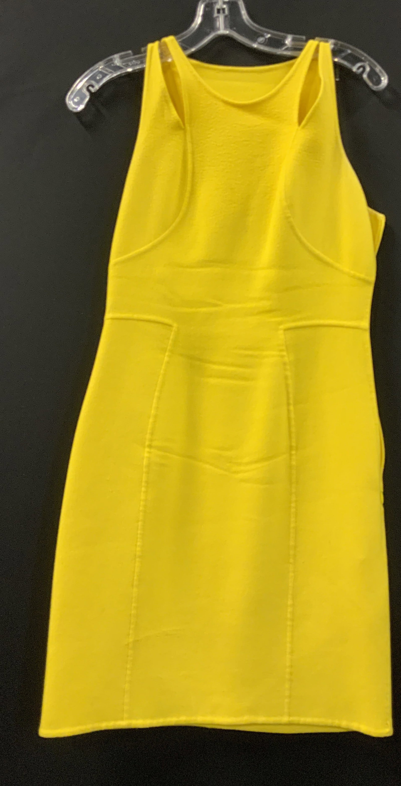 Jill Sander Lux Cashmere Sleeveless Dress, Italy: Jill Samder luxury bright yellow shift dress, 100% cashmere. 34 in. Long, waist 26 in. / Italian size 34. Made in Italy. label attached to interior of lower skirt of dress. Side zipper. General wear i