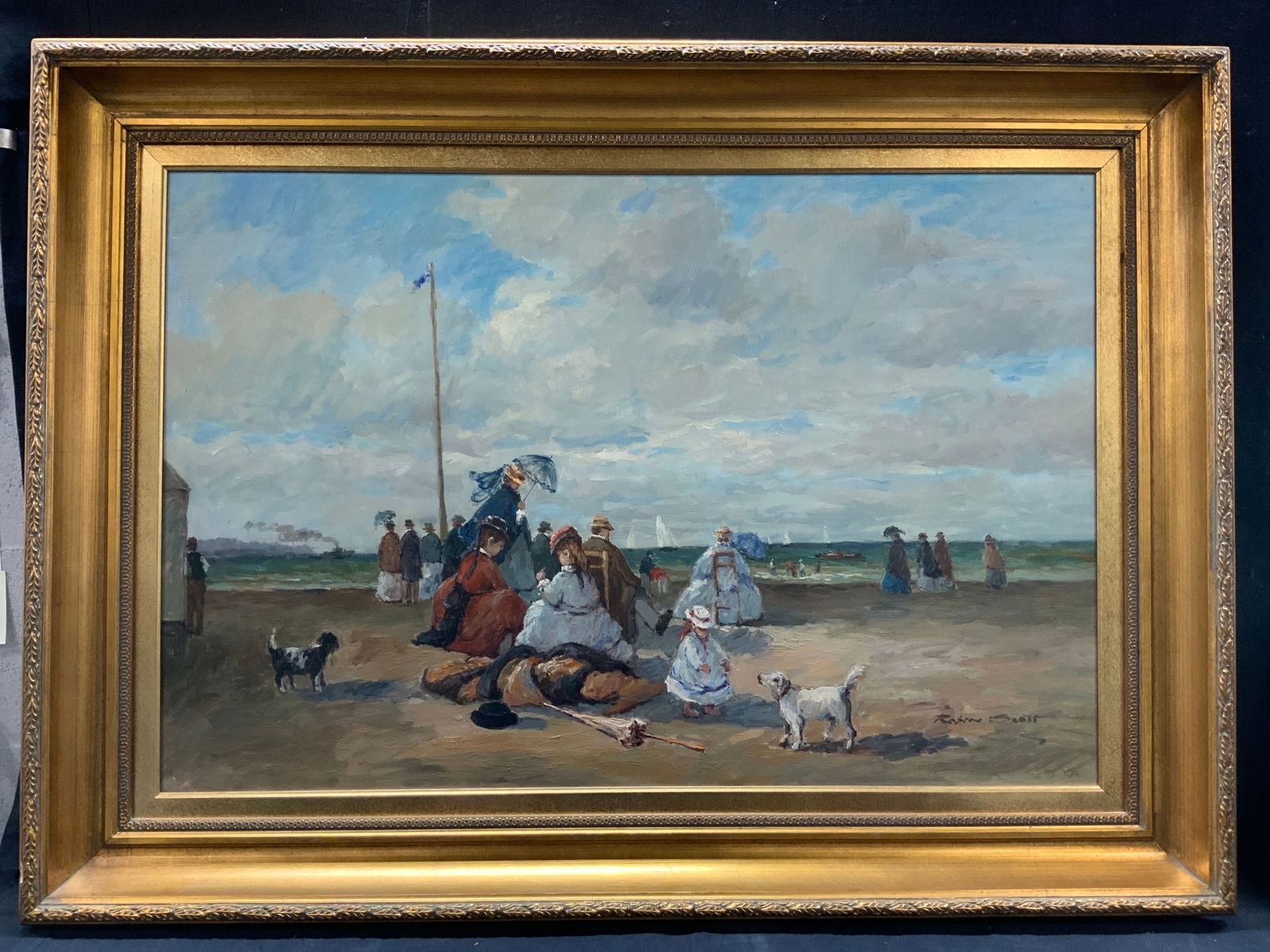 Robin Scott Sgd Victorian Seaside Oil Painting (1 of 11)