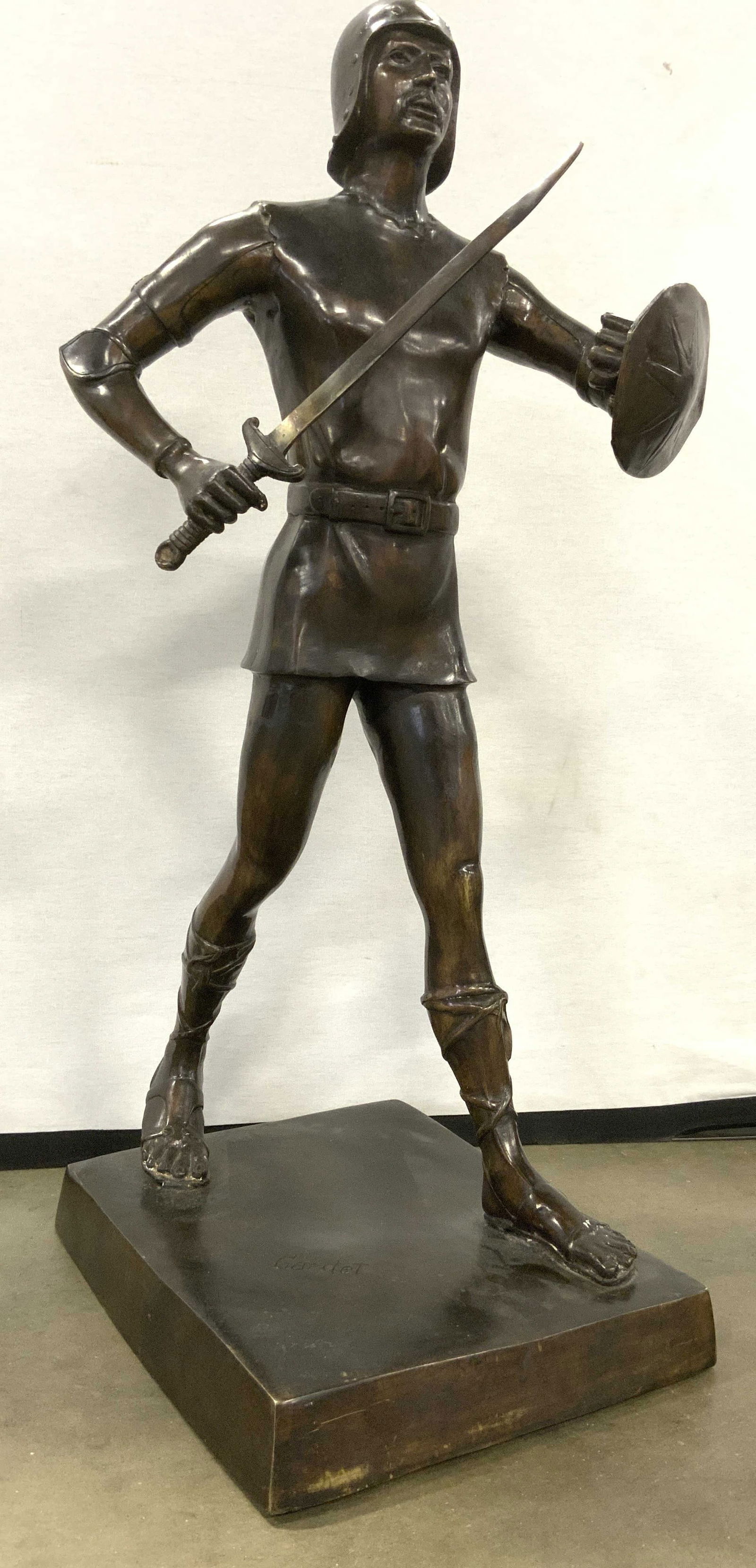 GEORGES GARDET Bronze Statue Of A Soldier 32in (1 of 9)