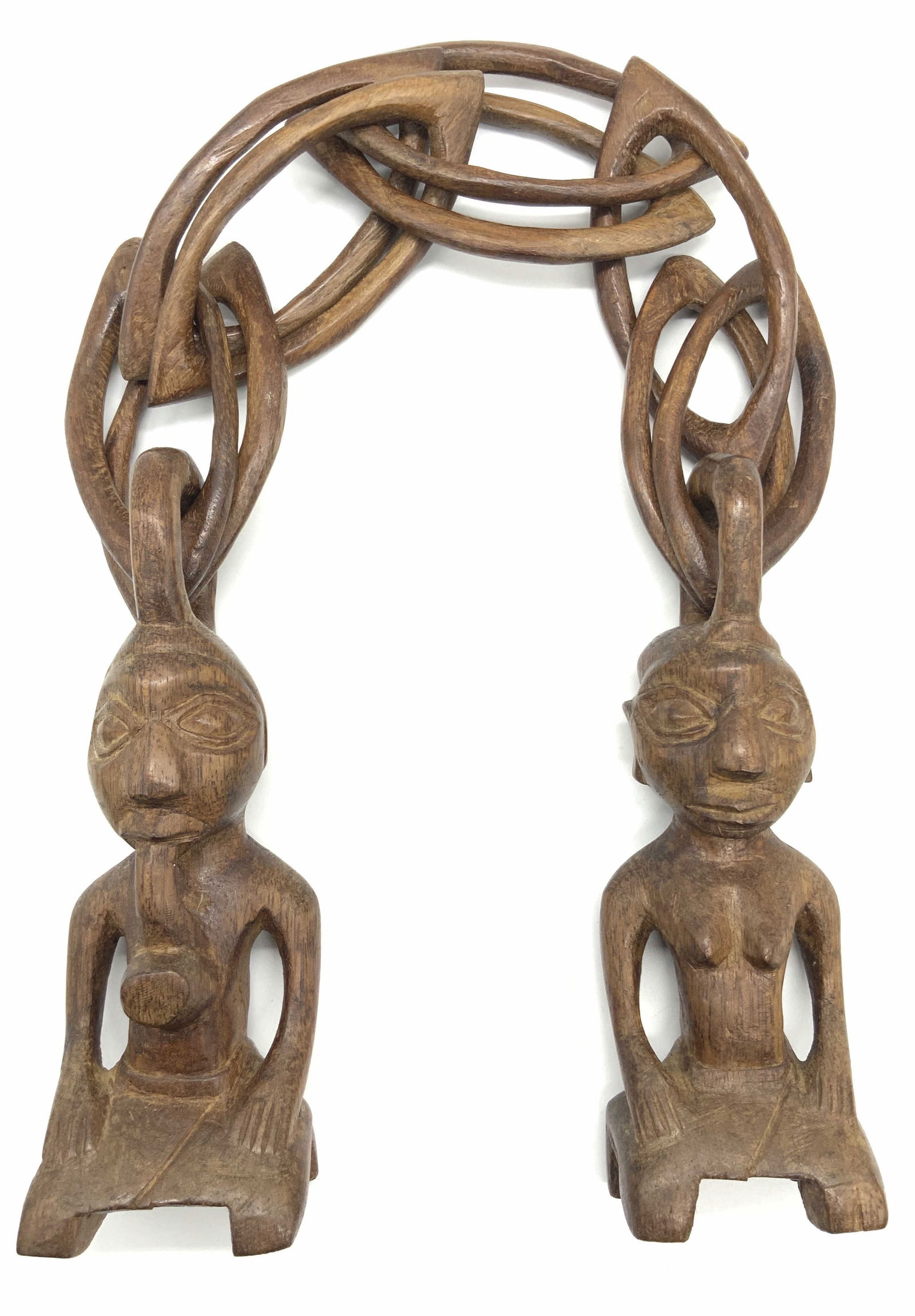 Carved Wooden African Marriage Chain Art (1 of 7)
