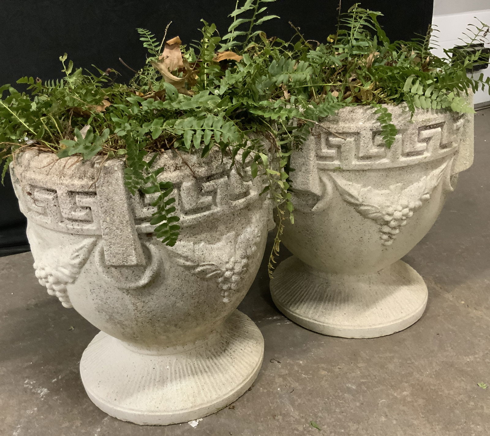 Pr Vintage Grecian Style Grapevine Cement Planters (1 of 11)