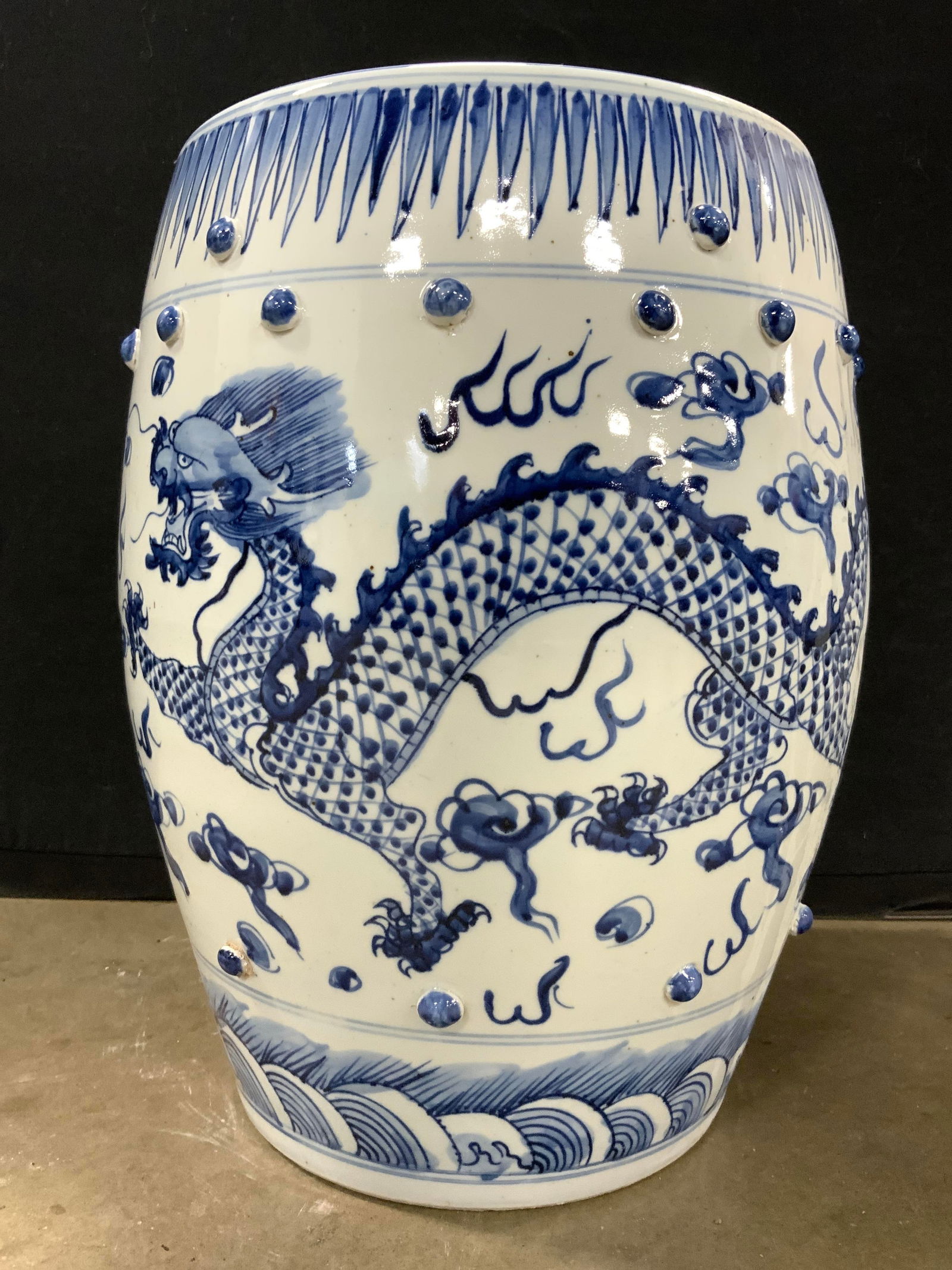 Vintage Asian Porcelain Chinoiserie Garden Stool (1 of 7)