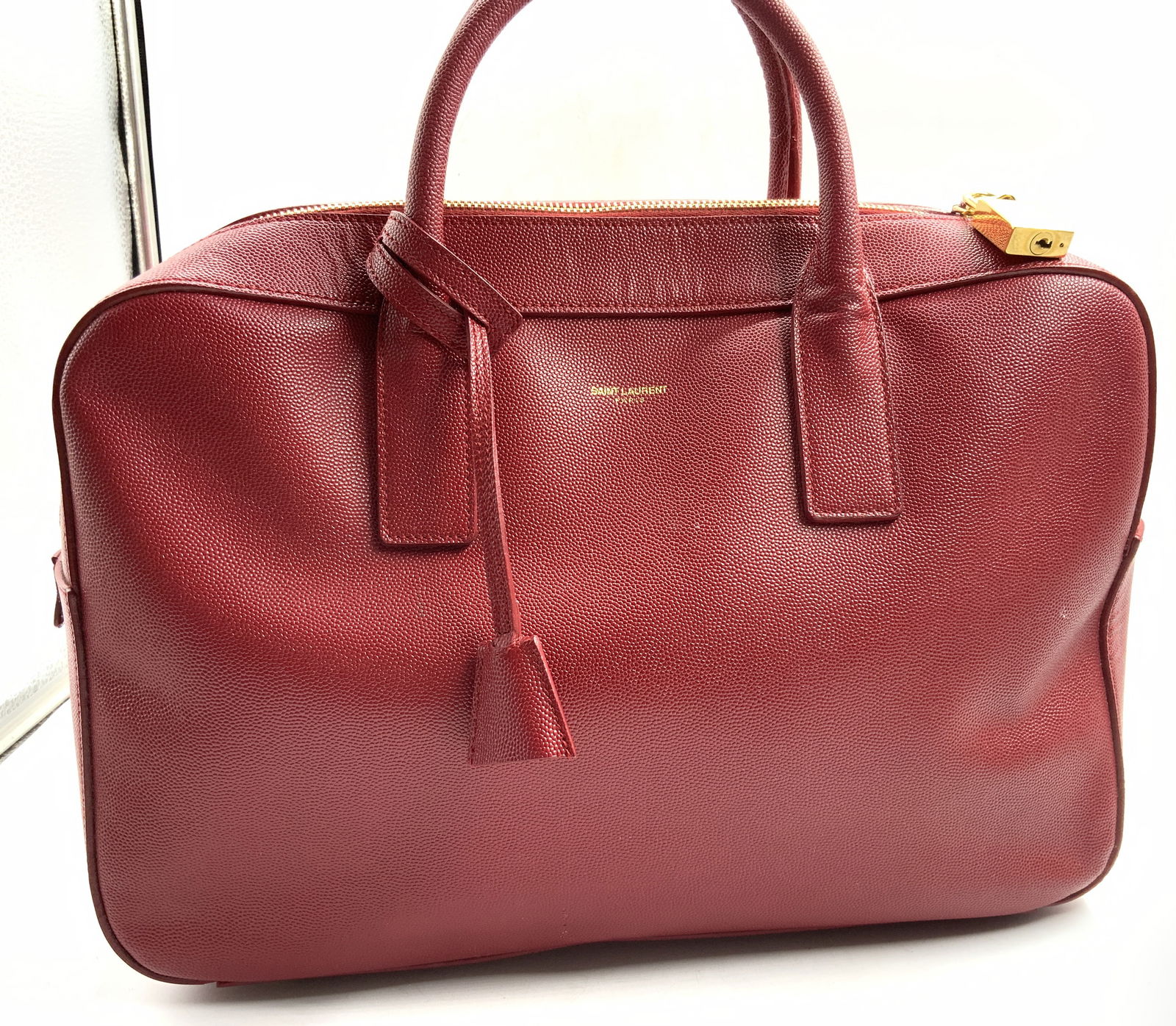 YVES Saint Laurent Red Leather Handbag France (1 of 11)