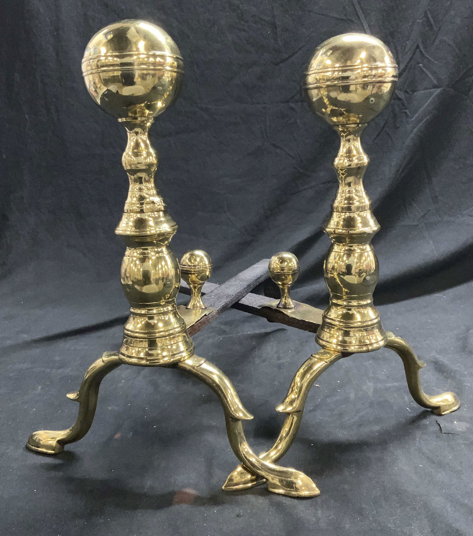 Pair Iron and Brass Andirons (1 of 7)