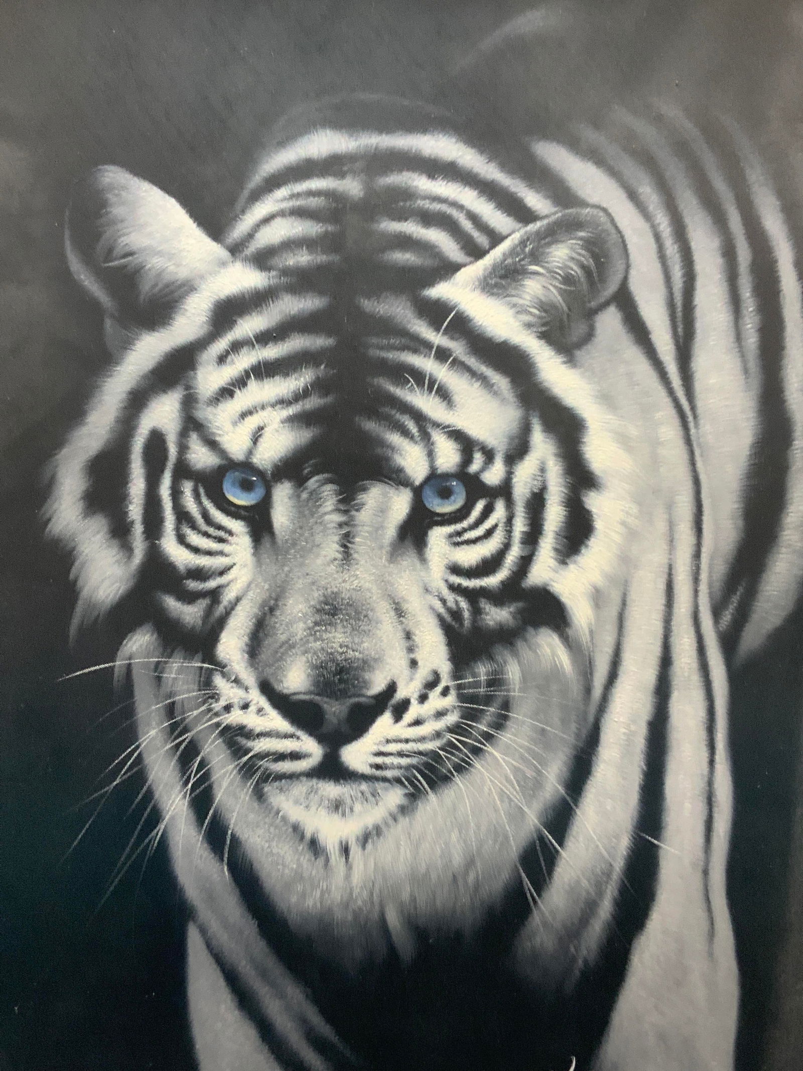 Sgd White Bengal Tiger Oil Painting 43in (1 of 9)