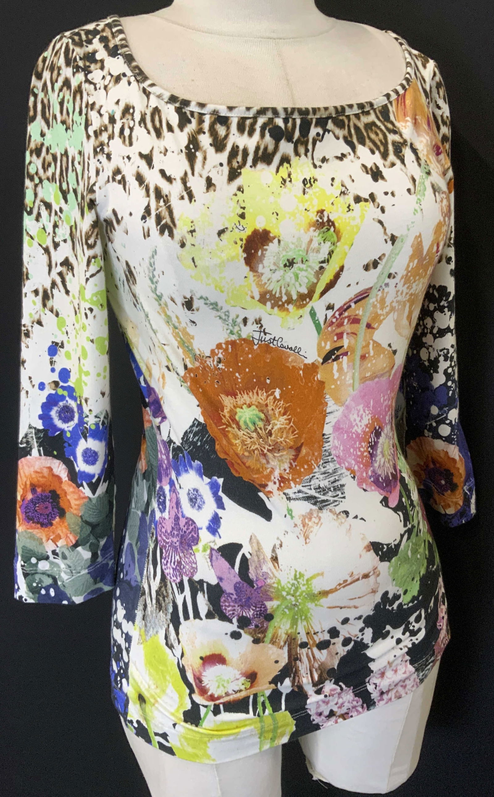 ROBERTO CAVALLI Cotton Graphic Print Top, Italy (1 of 6)