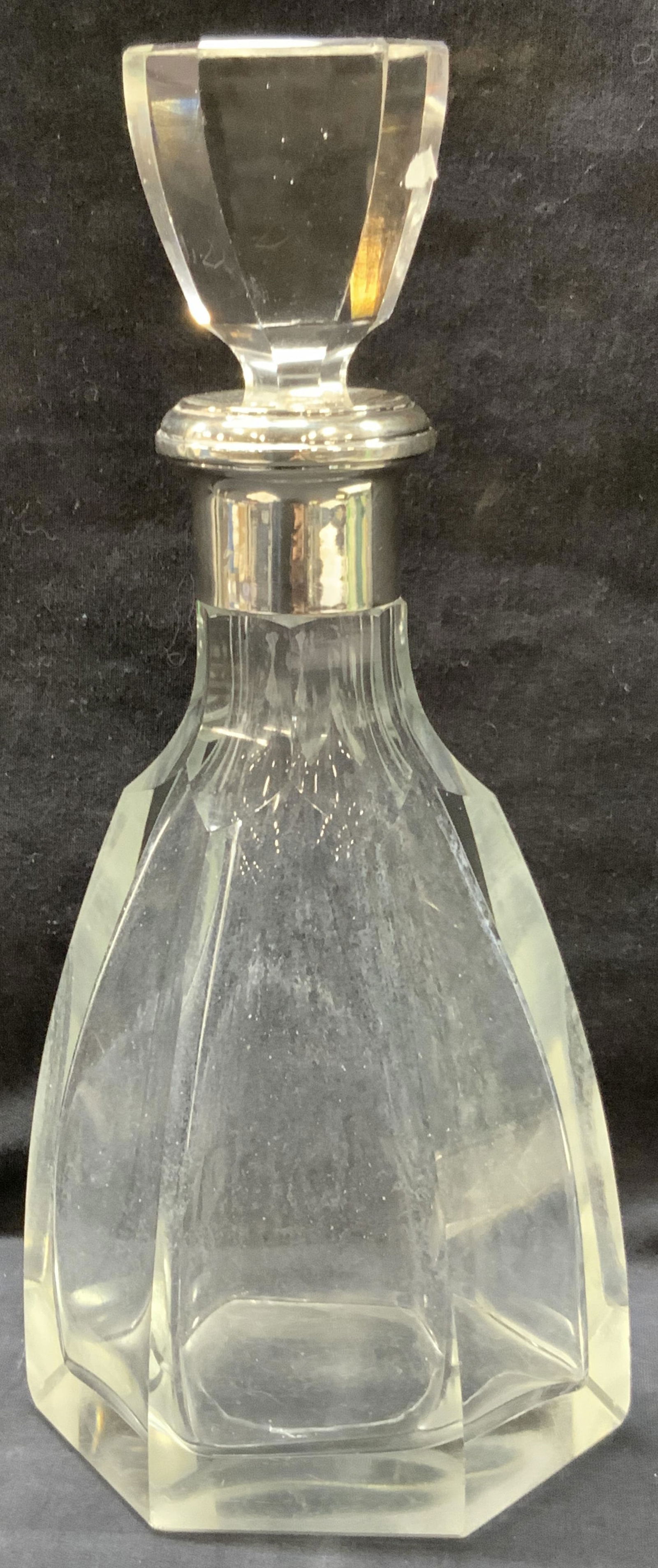 Sterling Silver Overlay Crystal Decanter (1 of 7)