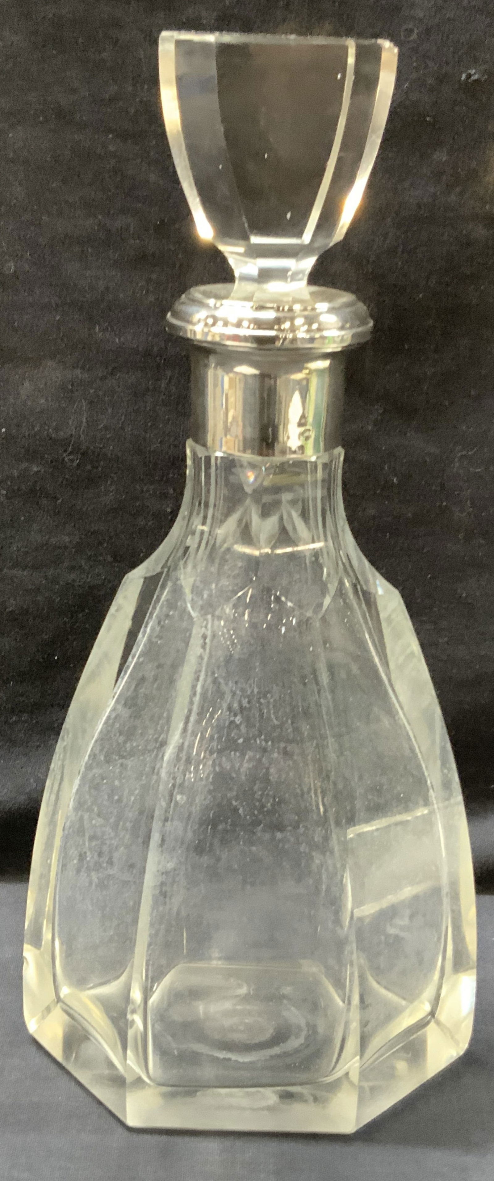 Sterling Silver Overlay Crystal Decanter (1 of 8)