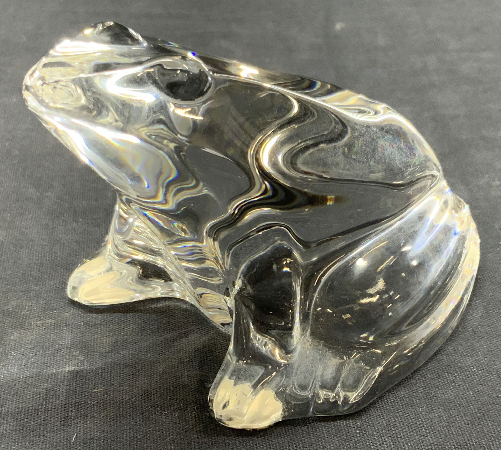 Baccarat Solid Crystal Frog Figure, France (1 of 8)